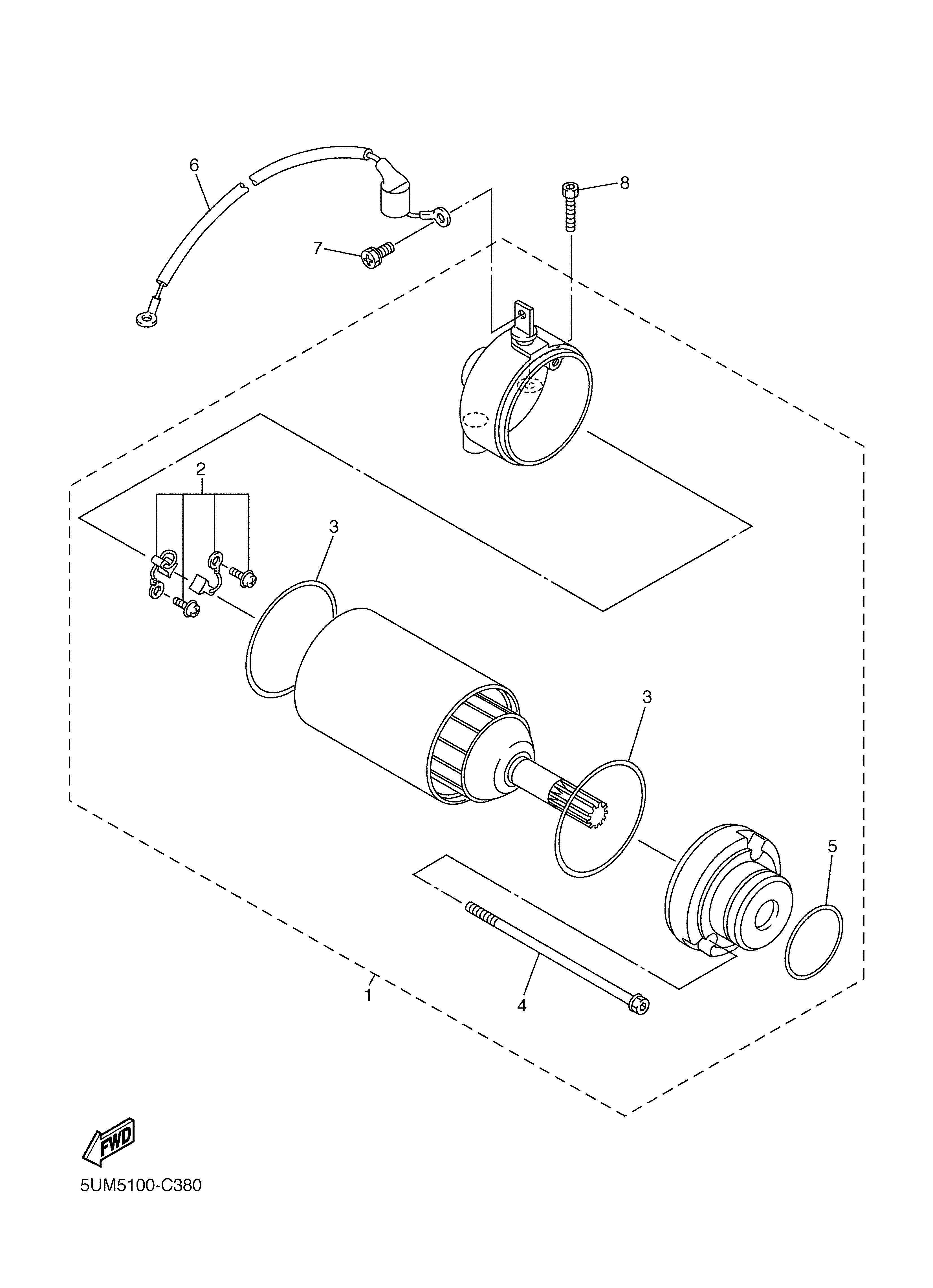 STARTING MOTOR ภาพแยกชิ้นส่วน