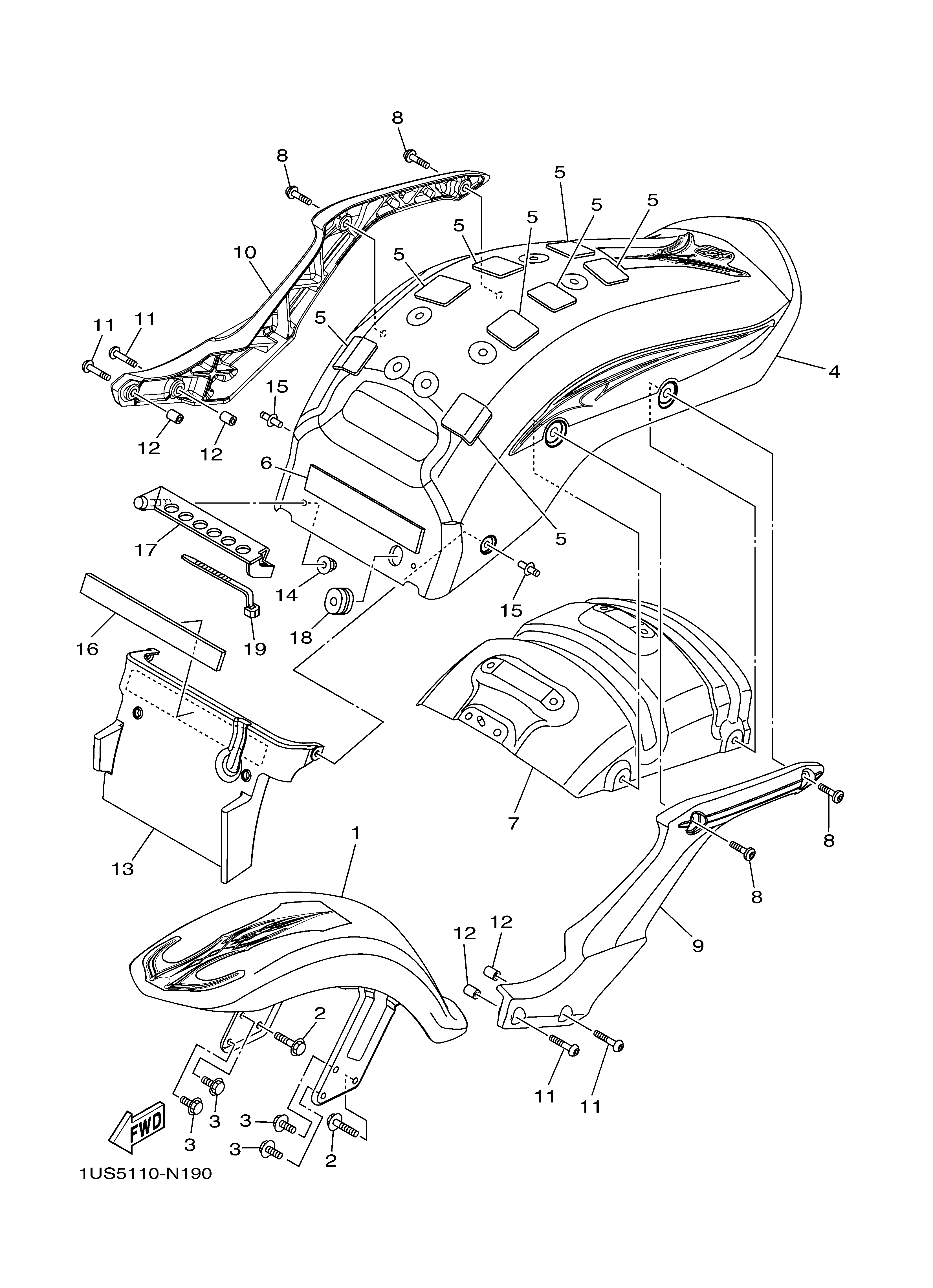 FENDER ภาพแยกชิ้นส่วน