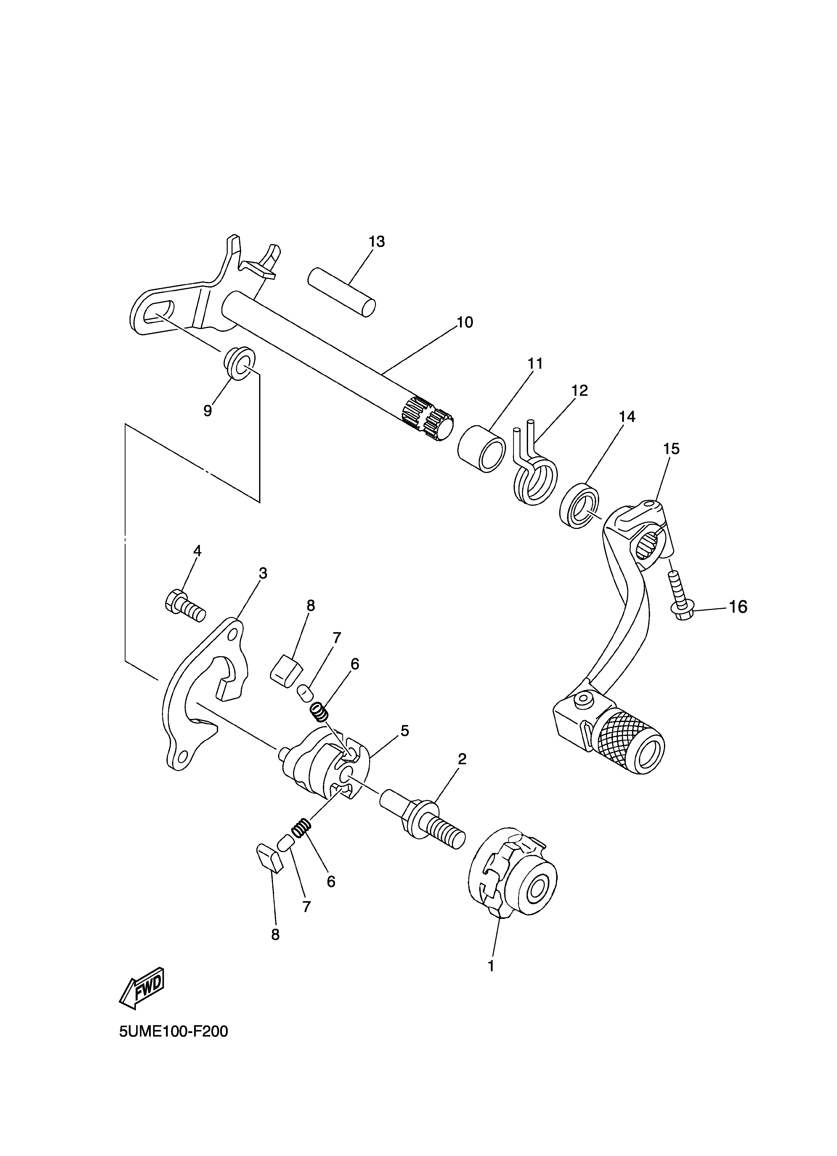 SHIFT SHAFT Diagram terurai