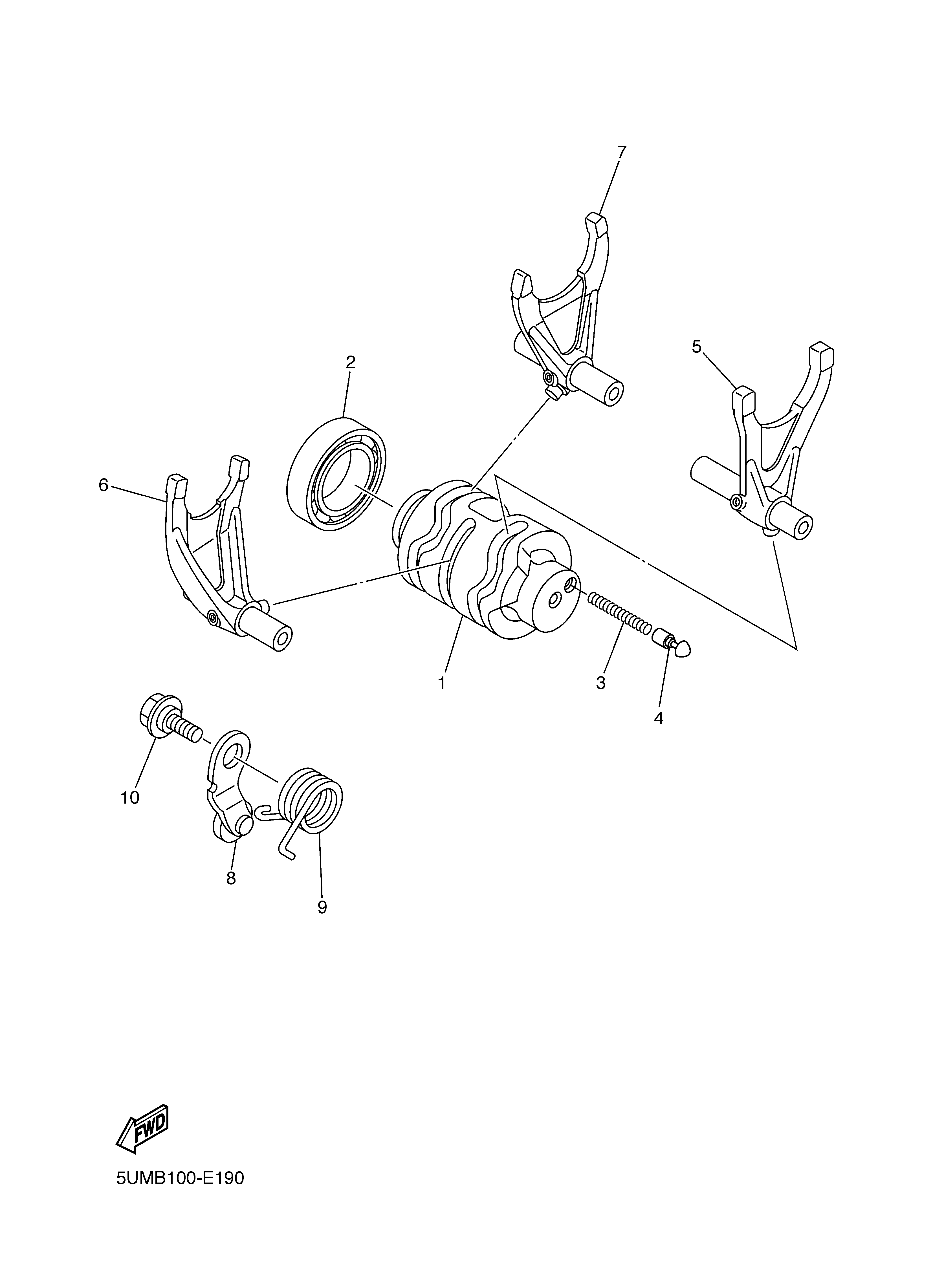 SHIFT CAM FORK ภาพแยกชิ้นส่วน