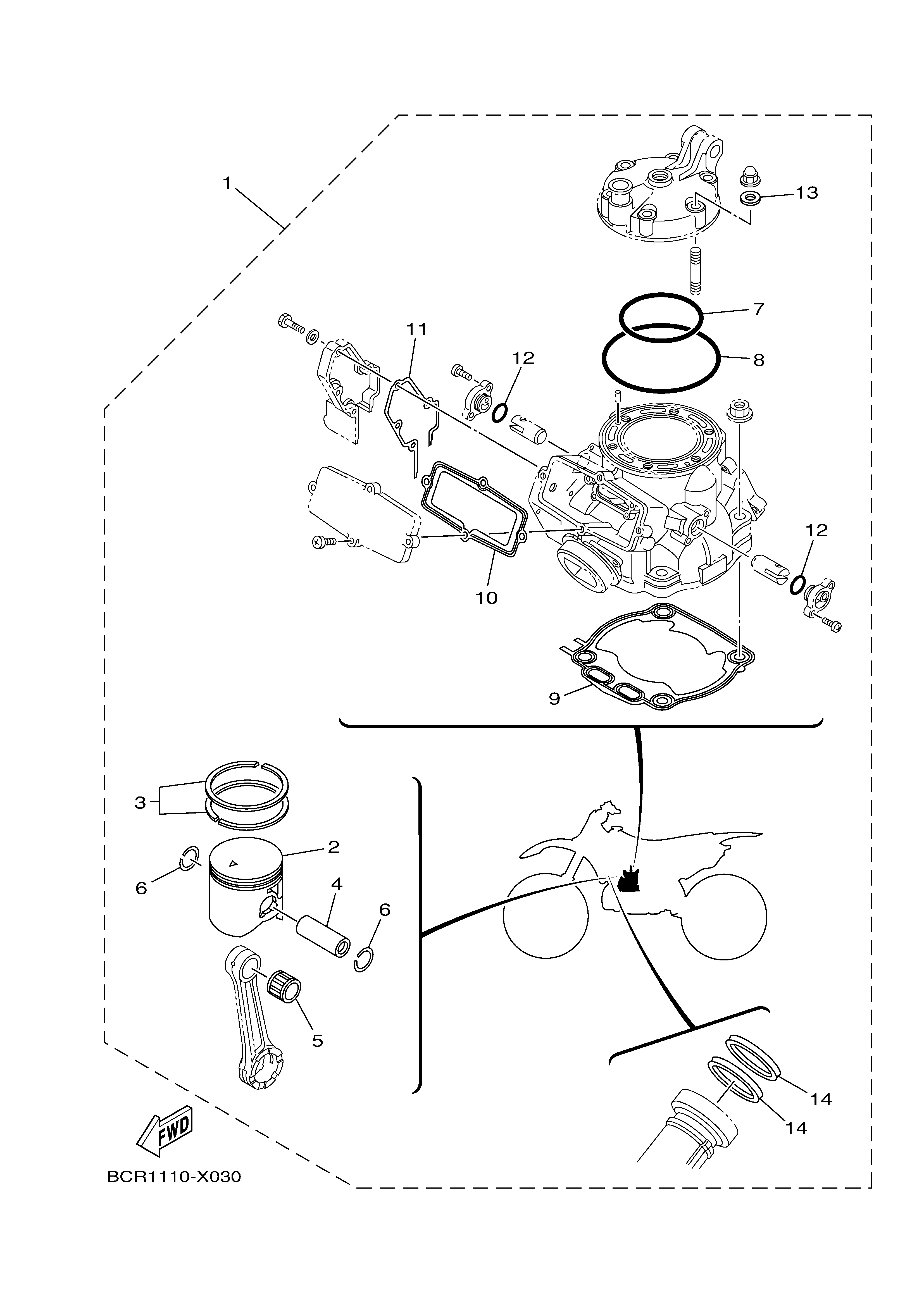 4 PISTON REBUILT KIT Exploded diagrams