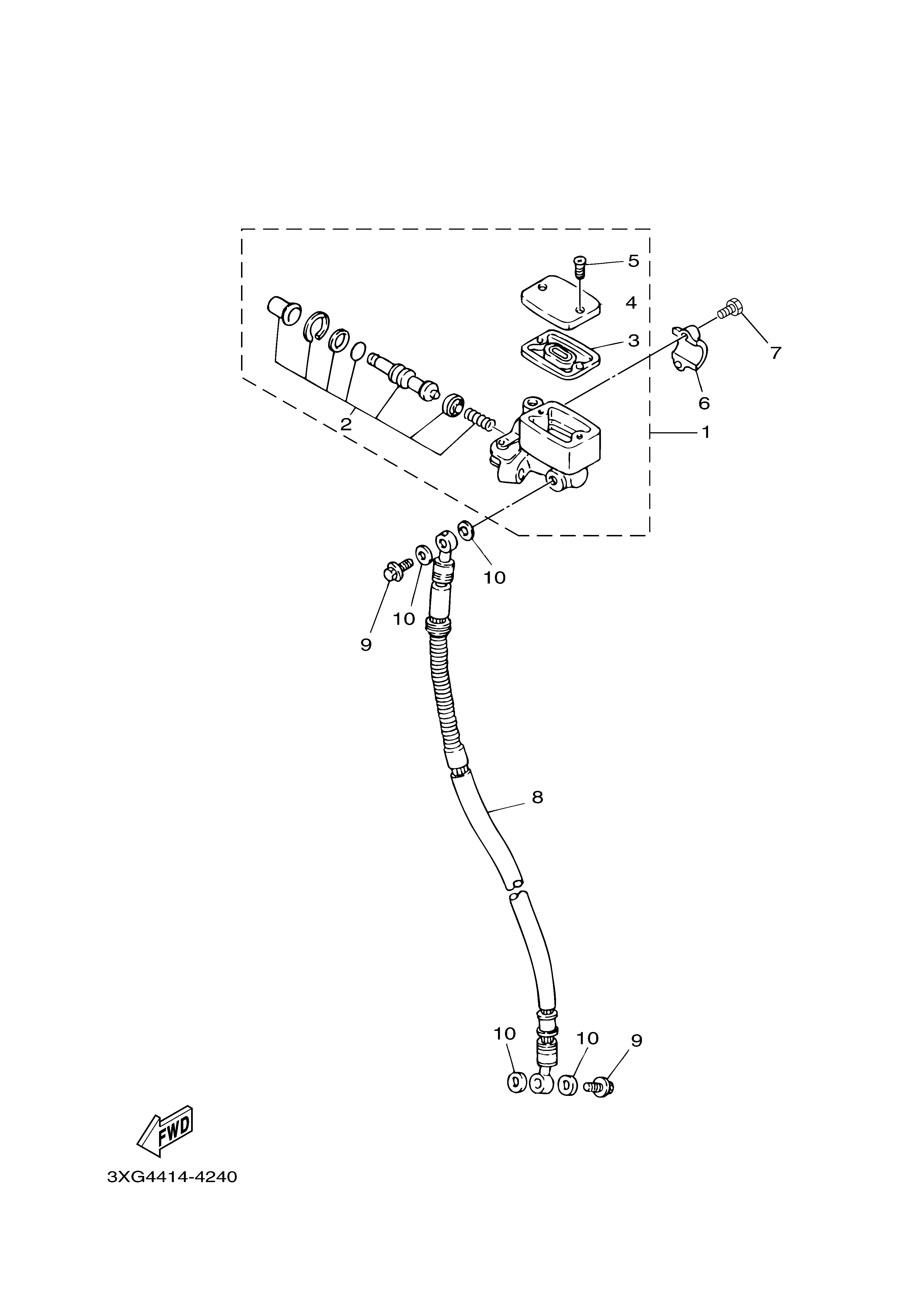 FRONT MASTER CYLINDER Diagram terurai