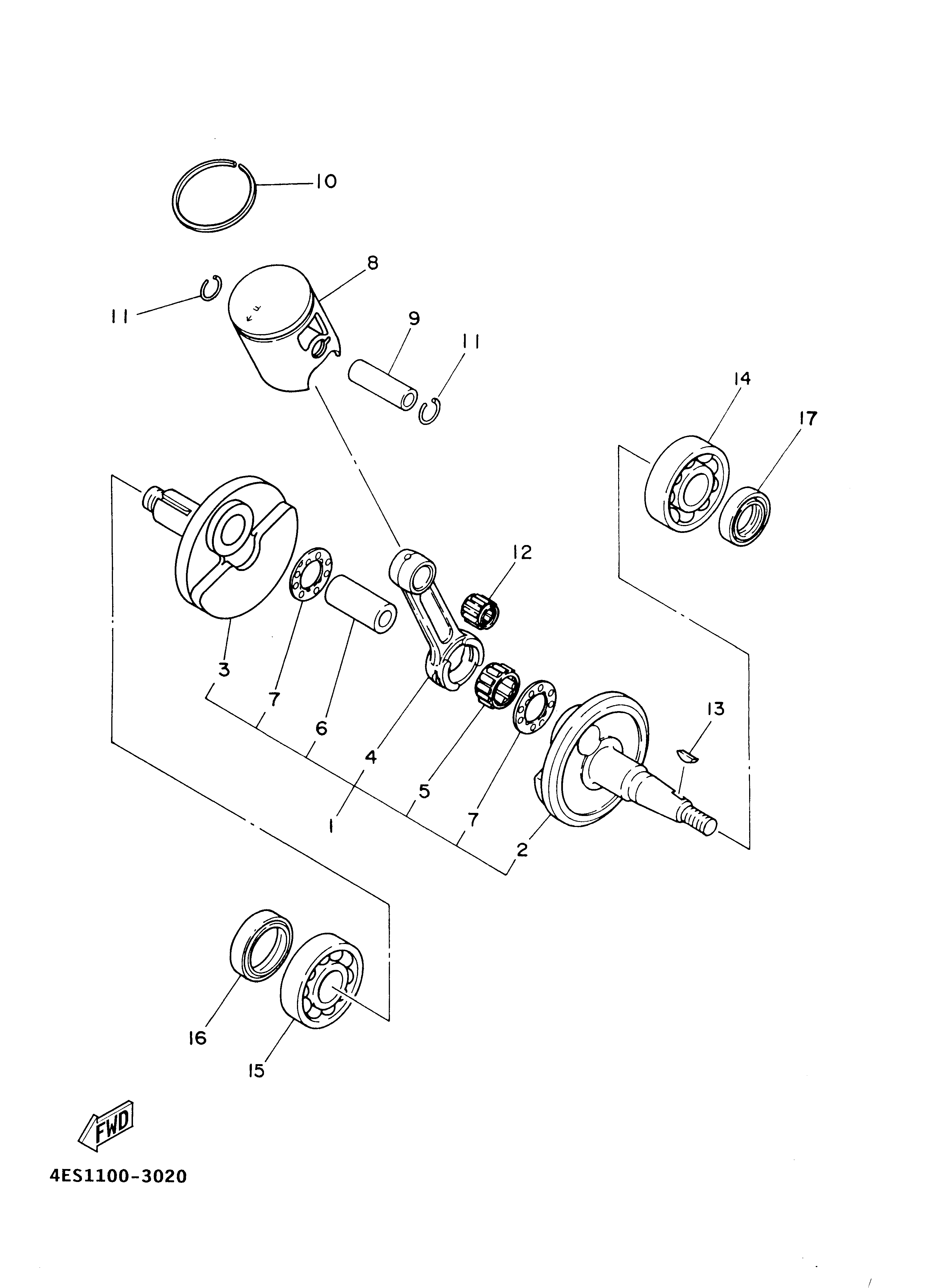CRANKSHAFT PISTON Diagram terurai