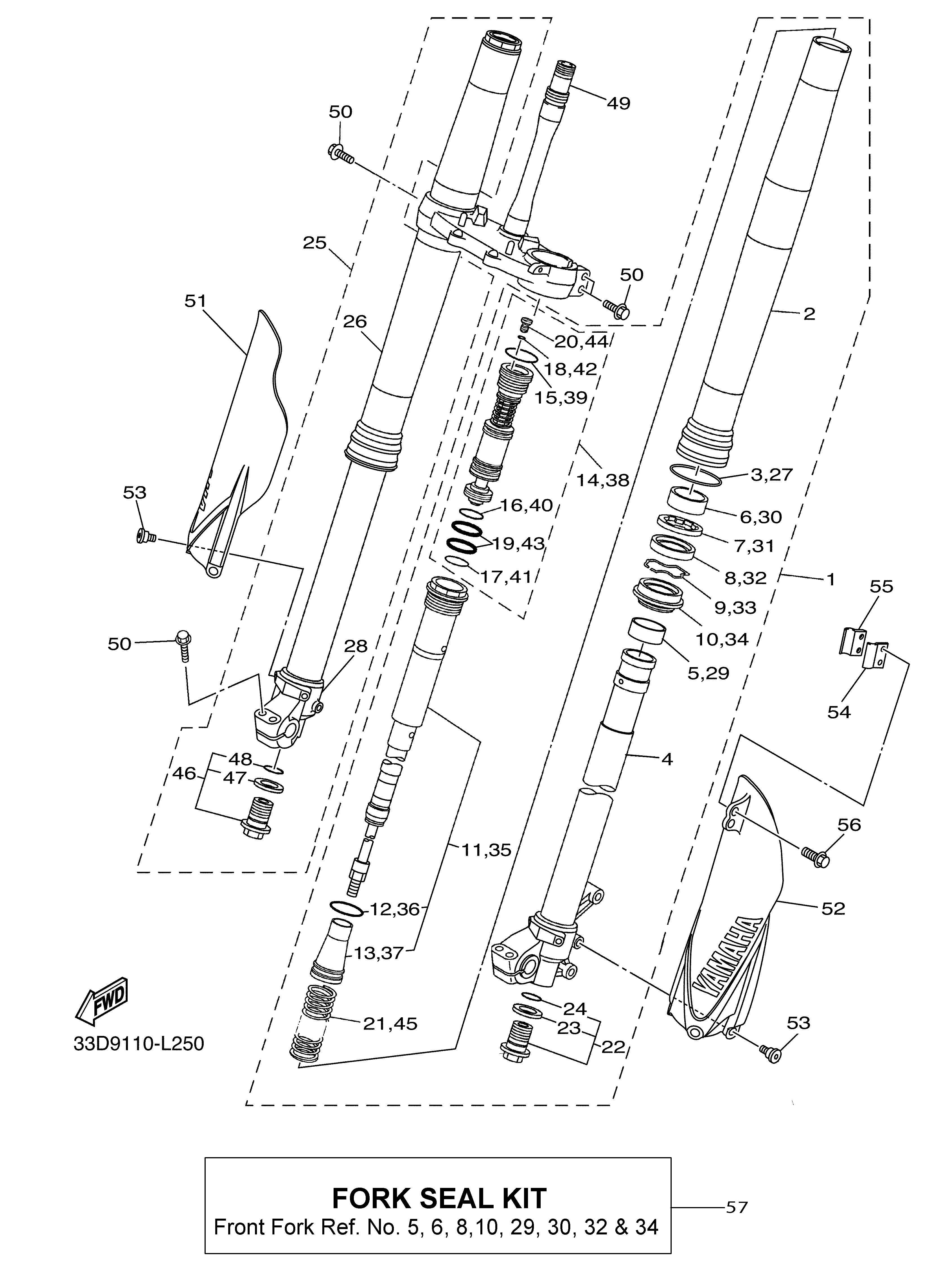 FRONT FORK ภาพแยกชิ้นส่วน