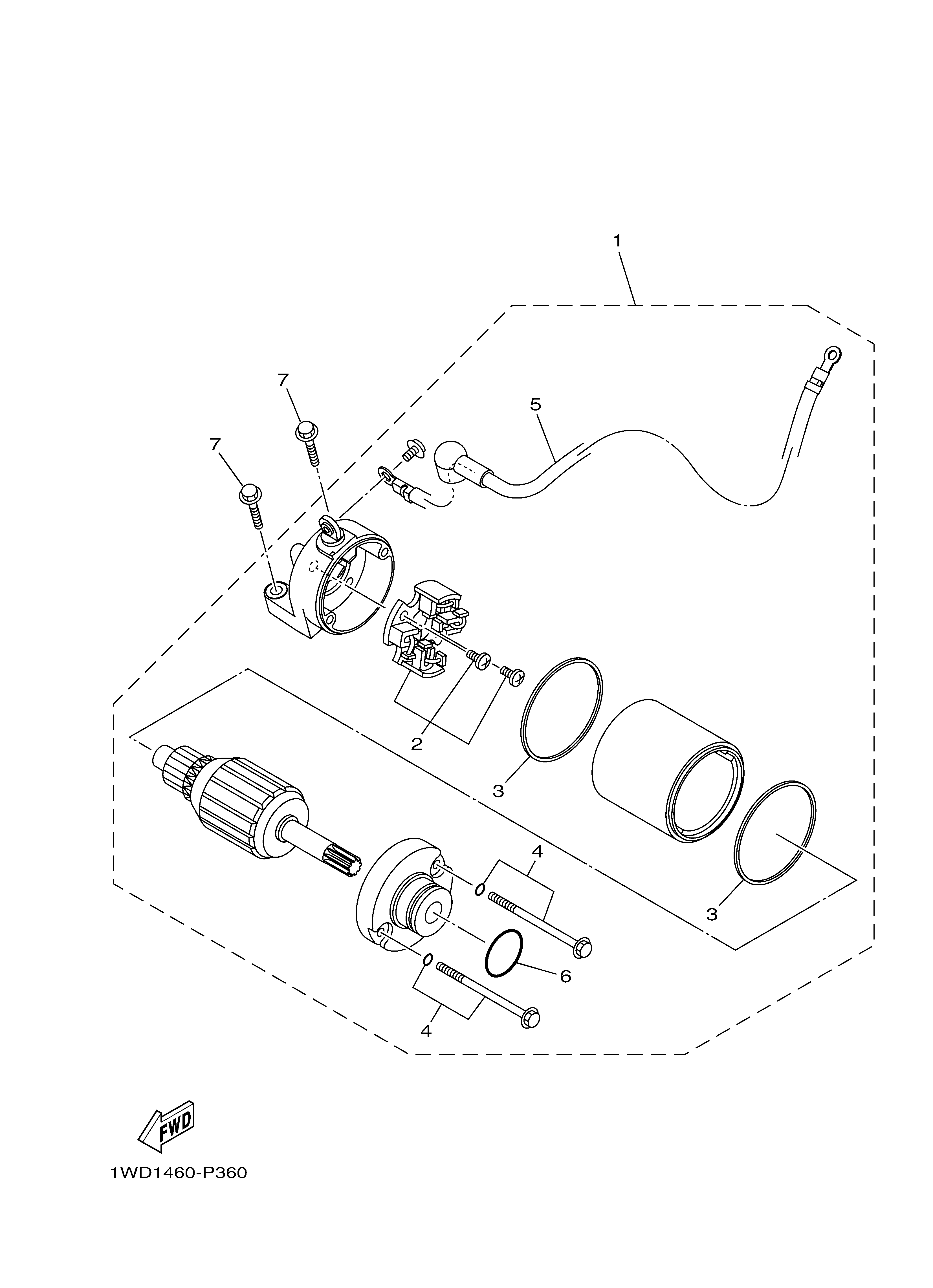 STARTING MOTOR ภาพแยกชิ้นส่วน