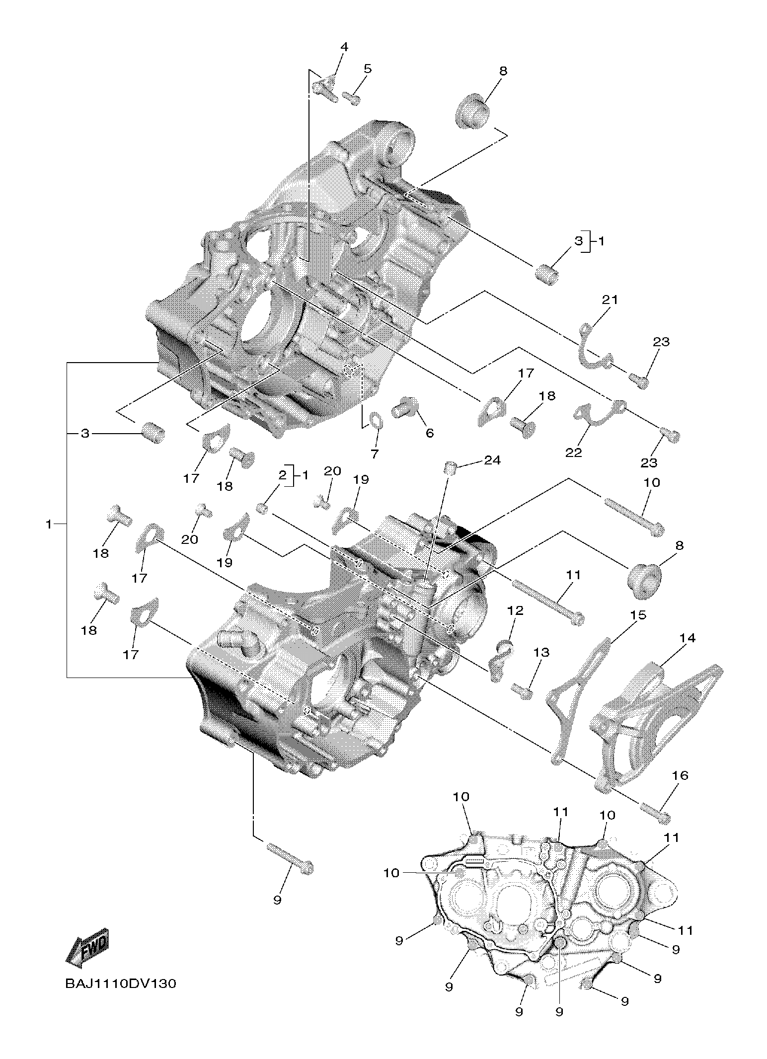 CRANKCASE ภาพแยกชิ้นส่วน