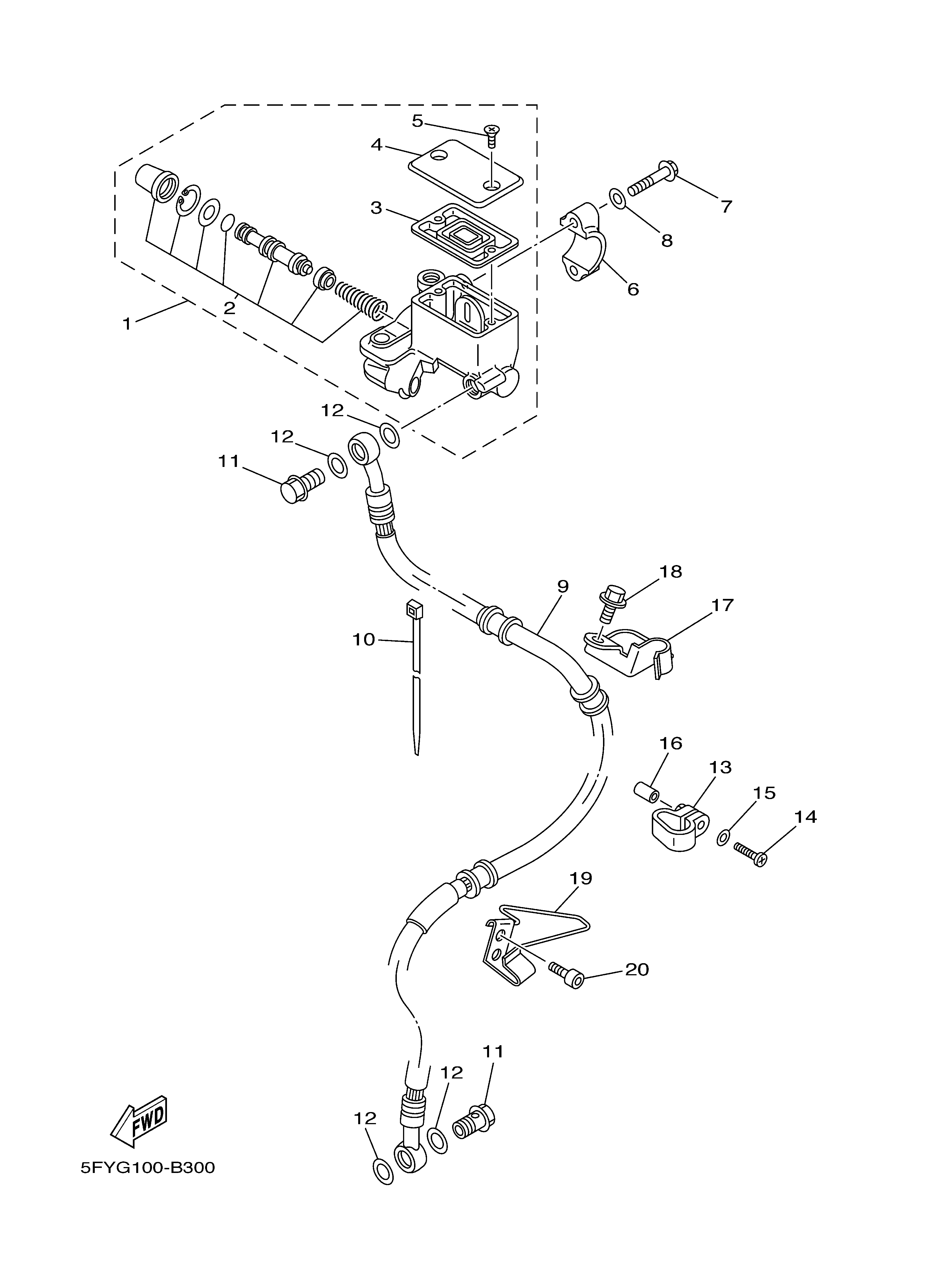 FRONT MASTER CYLINDER Vistas explodidas
