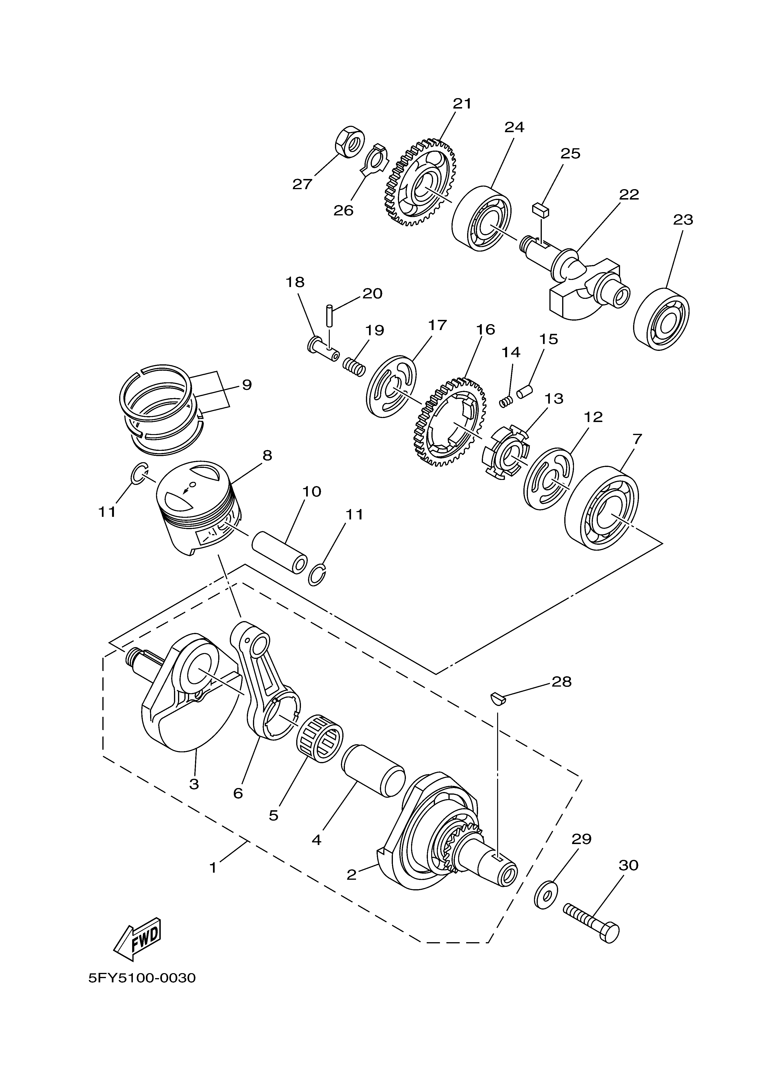 CRANKSHAFT PISTON Vistas explodidas