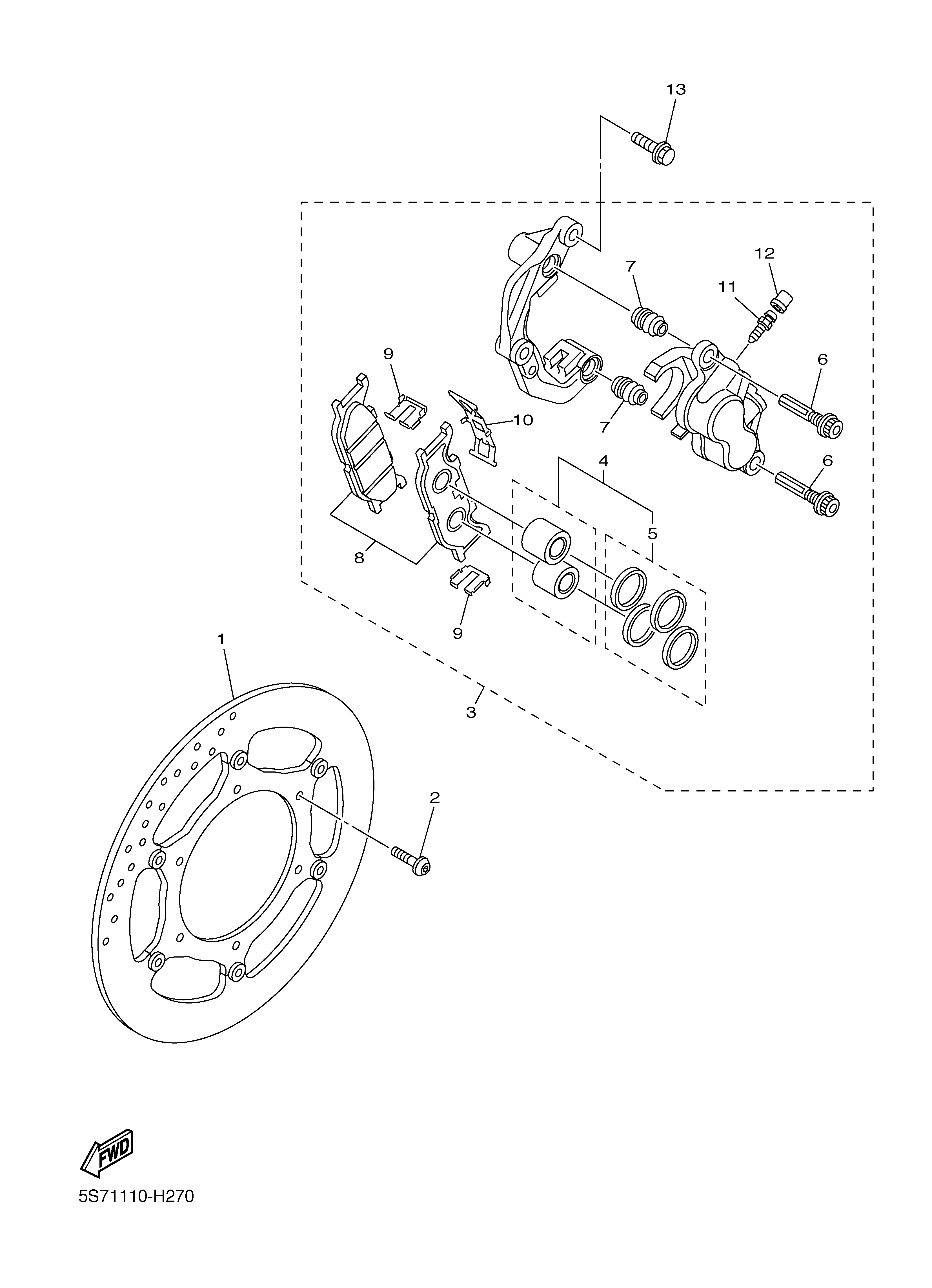 FRONT BRAKE CALIPER Exploded diagrams