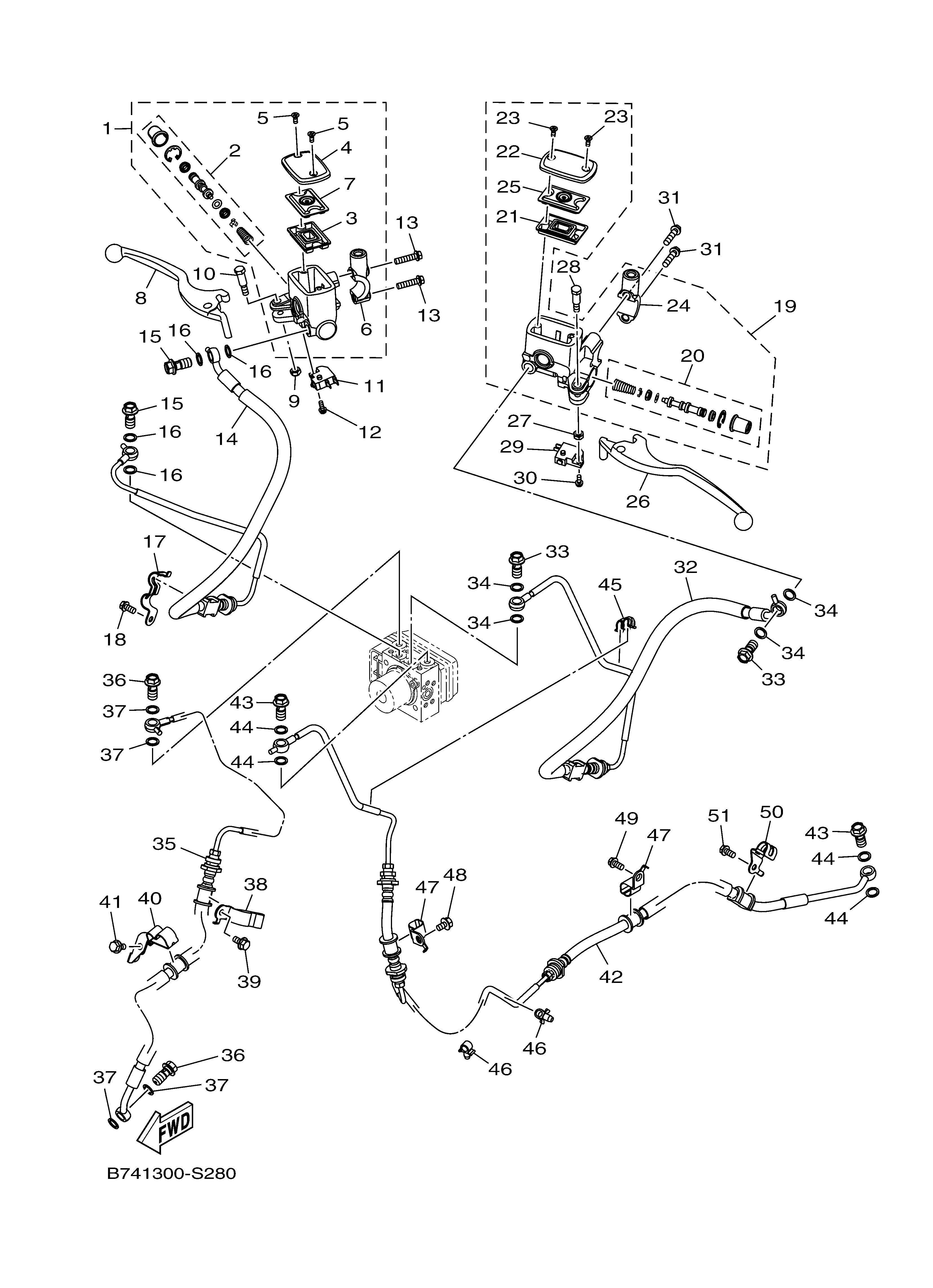 FRONT MASTER CYLINDER Vistas explodidas