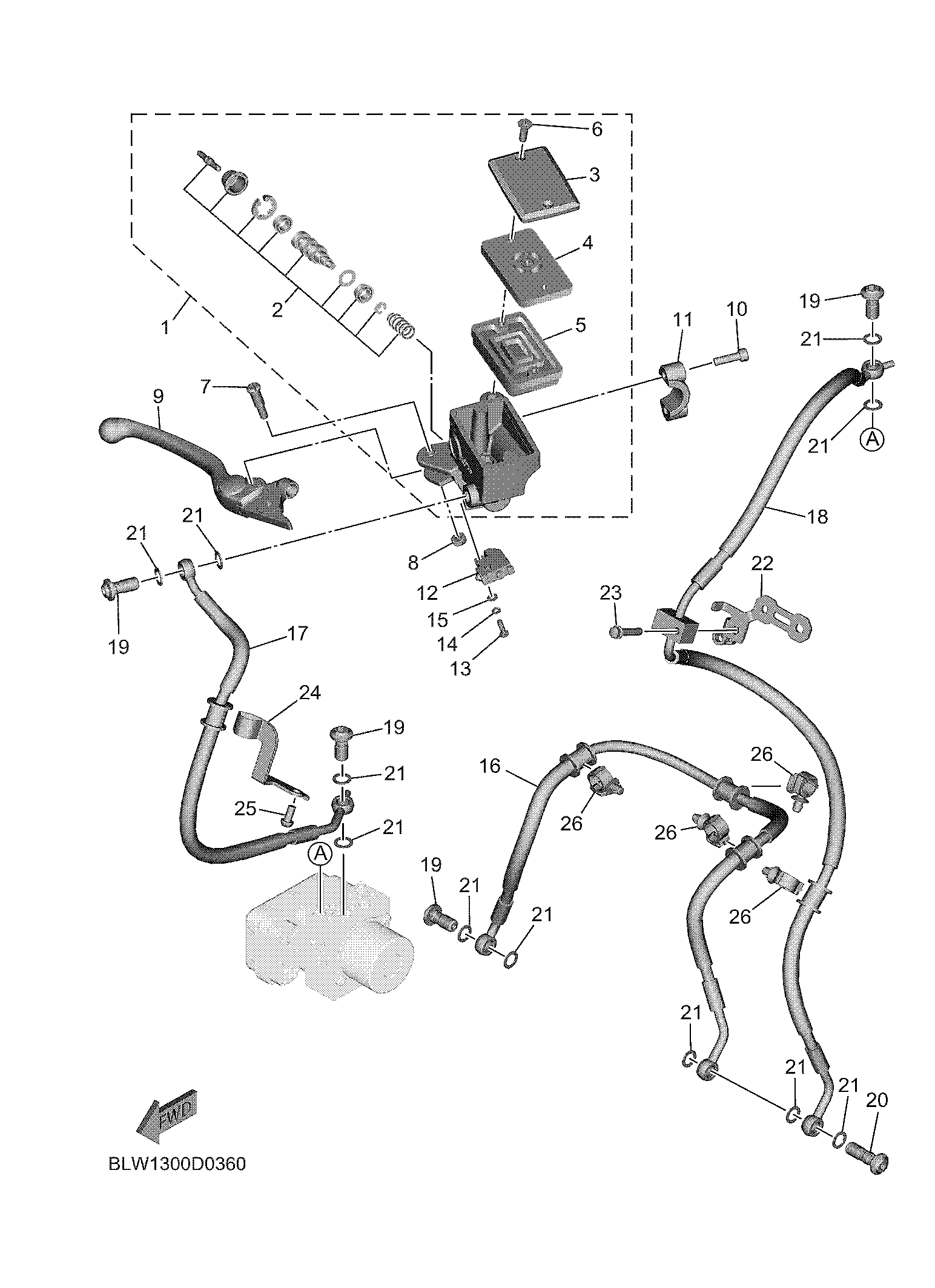FRONT MASTER CYLINDER ภาพแยกชิ้นส่วน