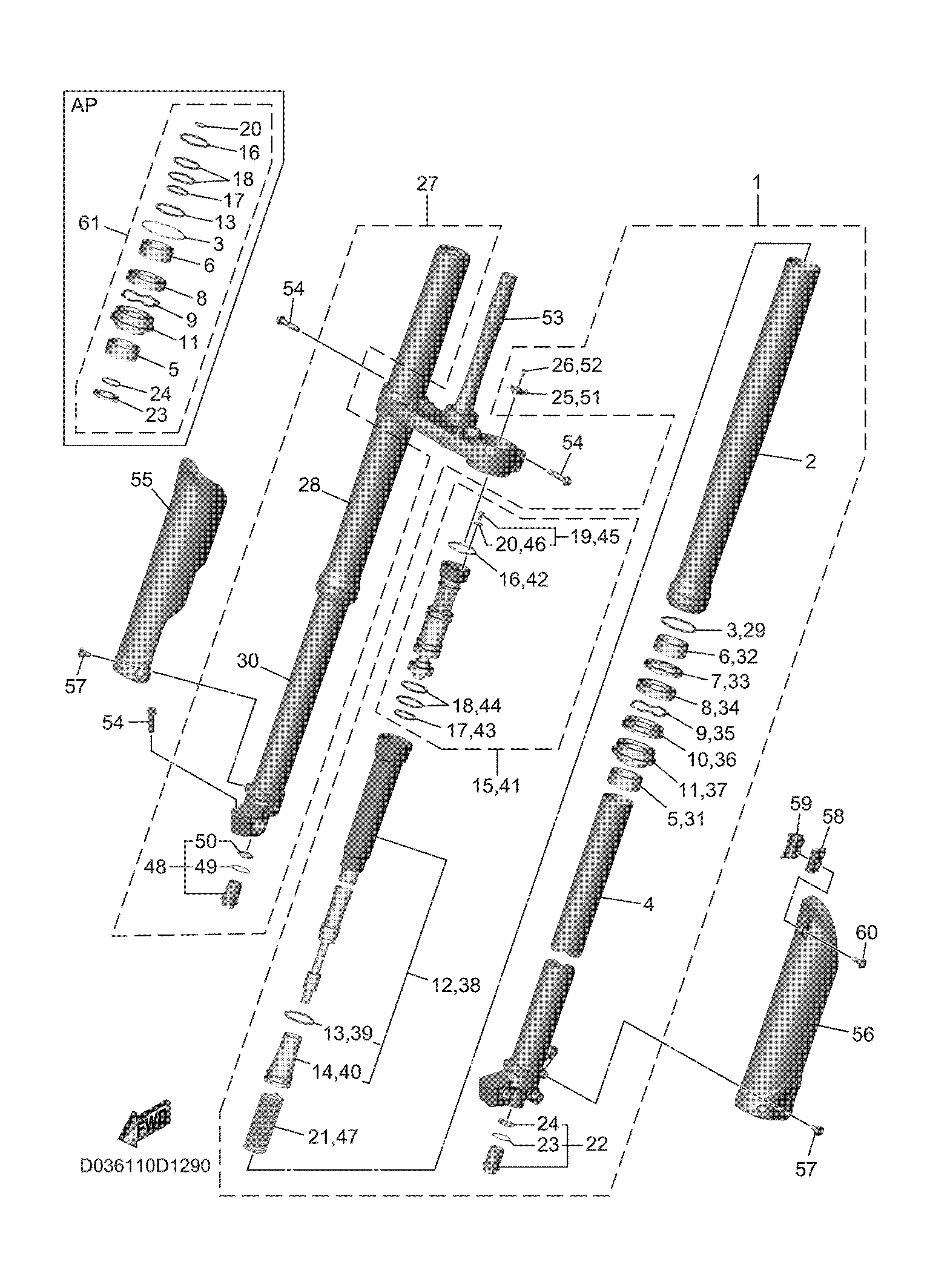 FRONT FORK 爆炸图