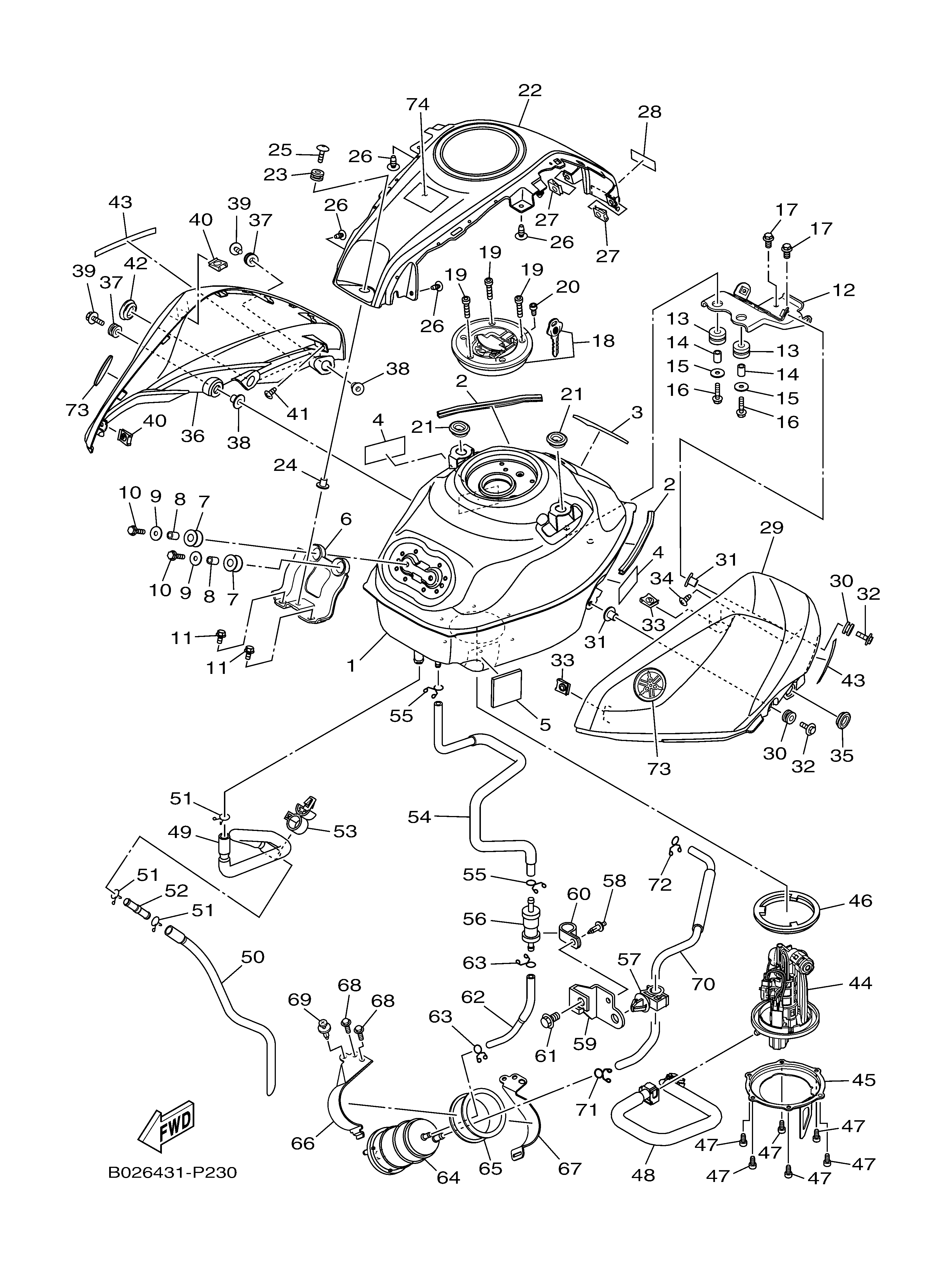 FUEL TANK Diagram terurai