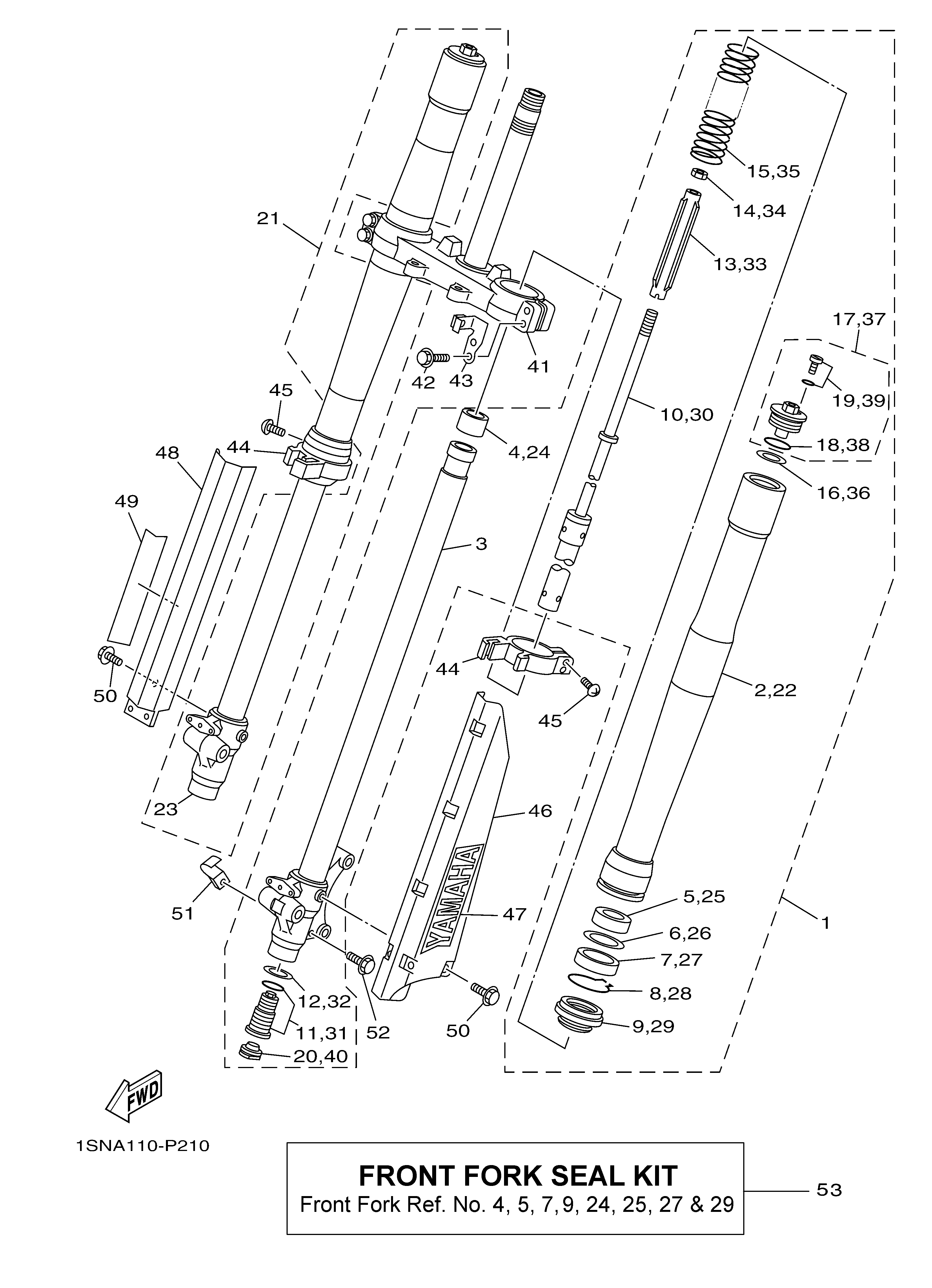 FRONT FORK Exploded diagrams