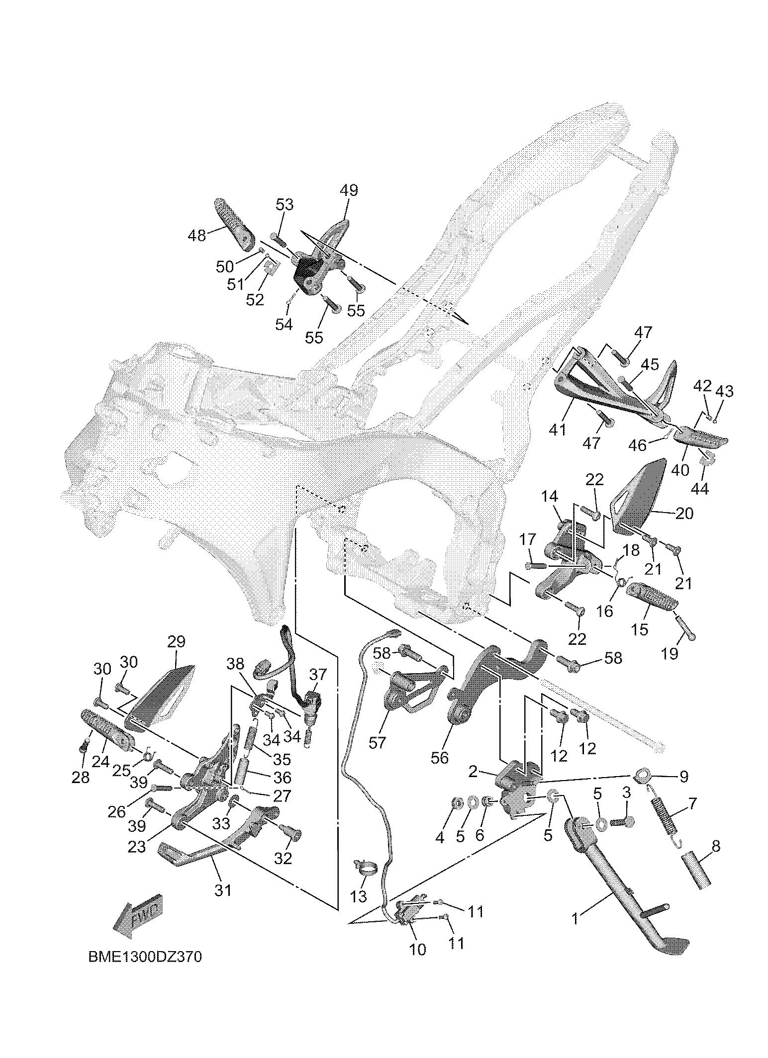 STAND & FOOTREST Diagram terurai