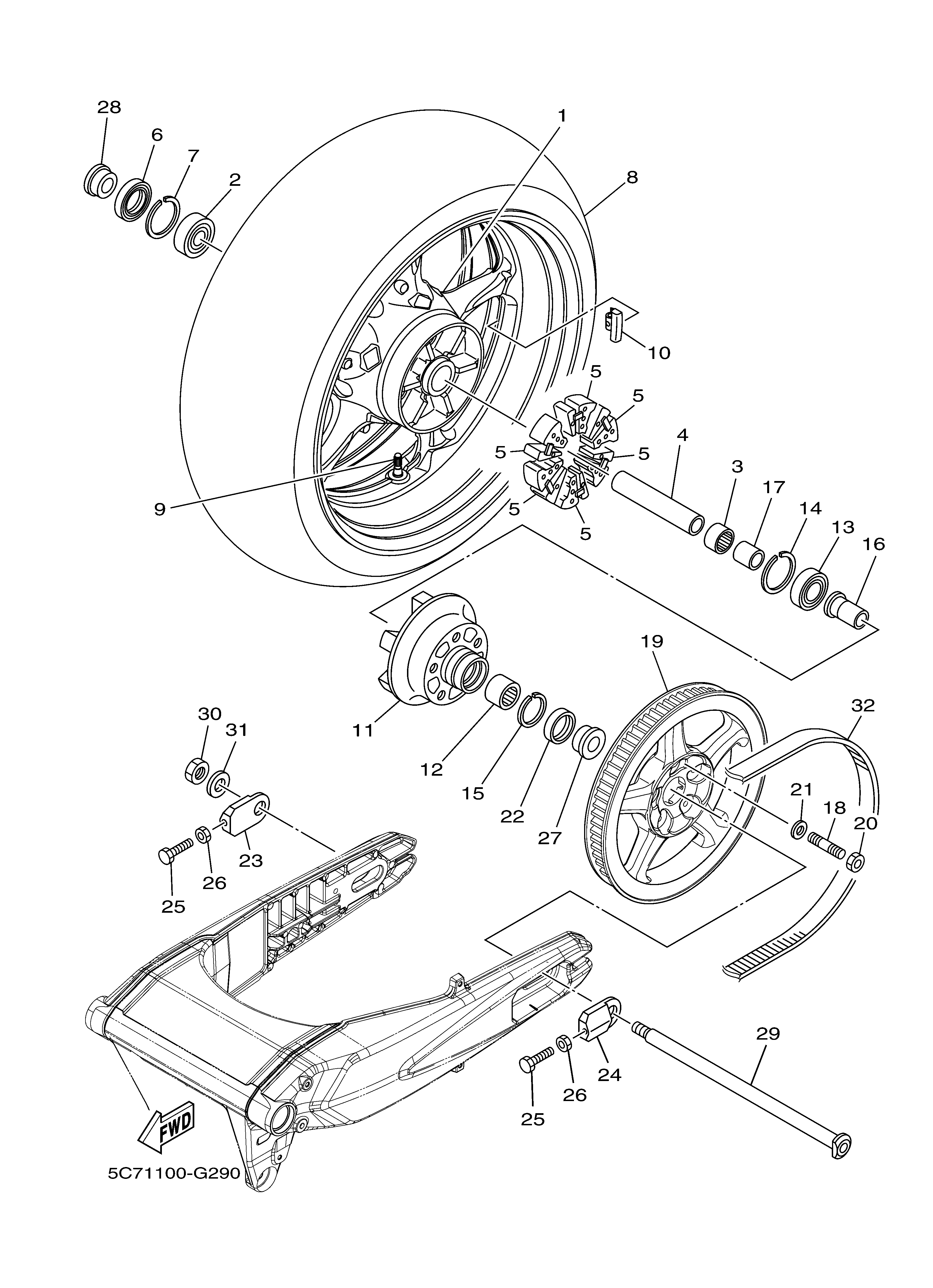 REAR WHEEL Despieces