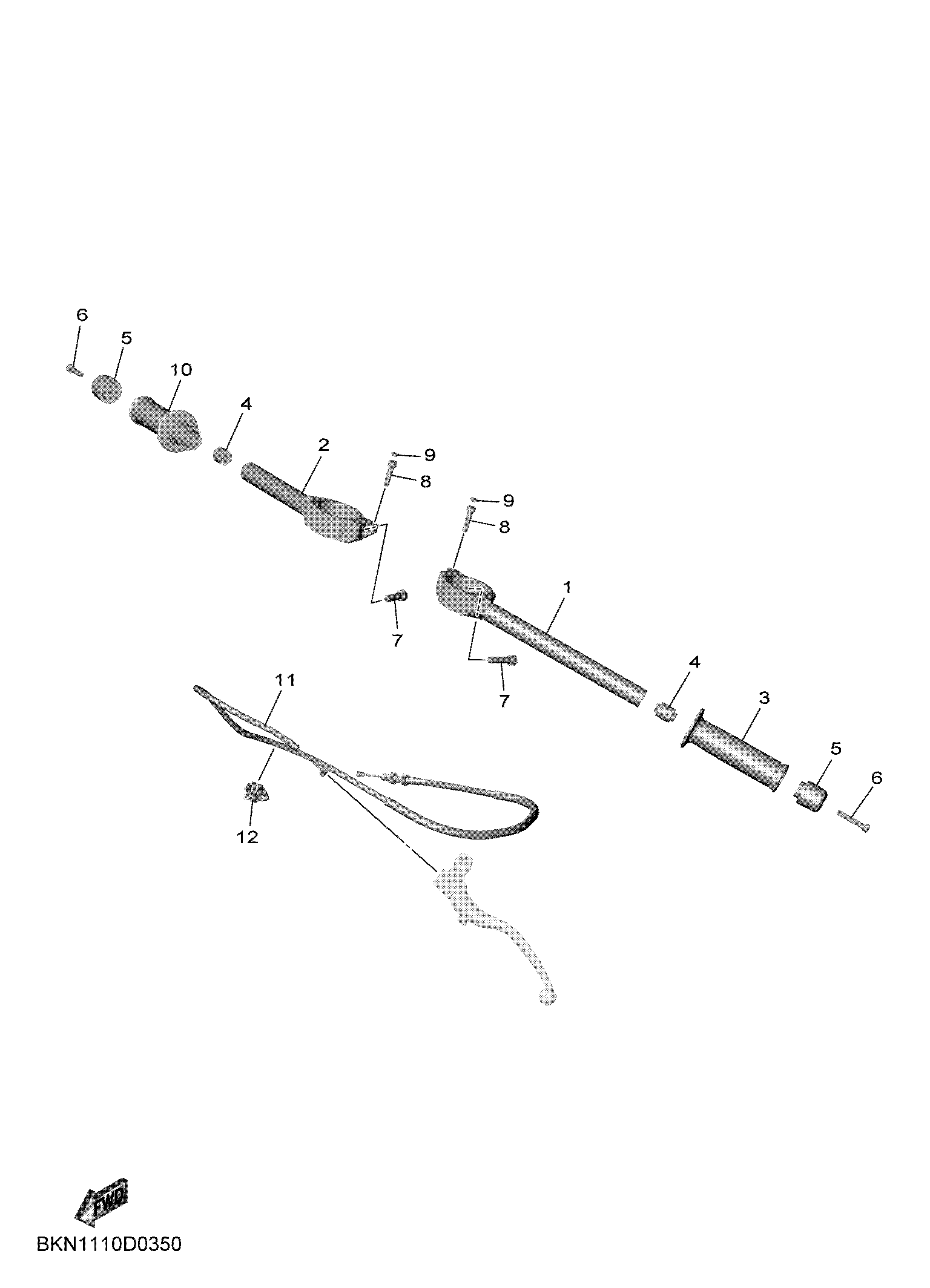 STEERING HANDLE & CABLE Exploded diagrams