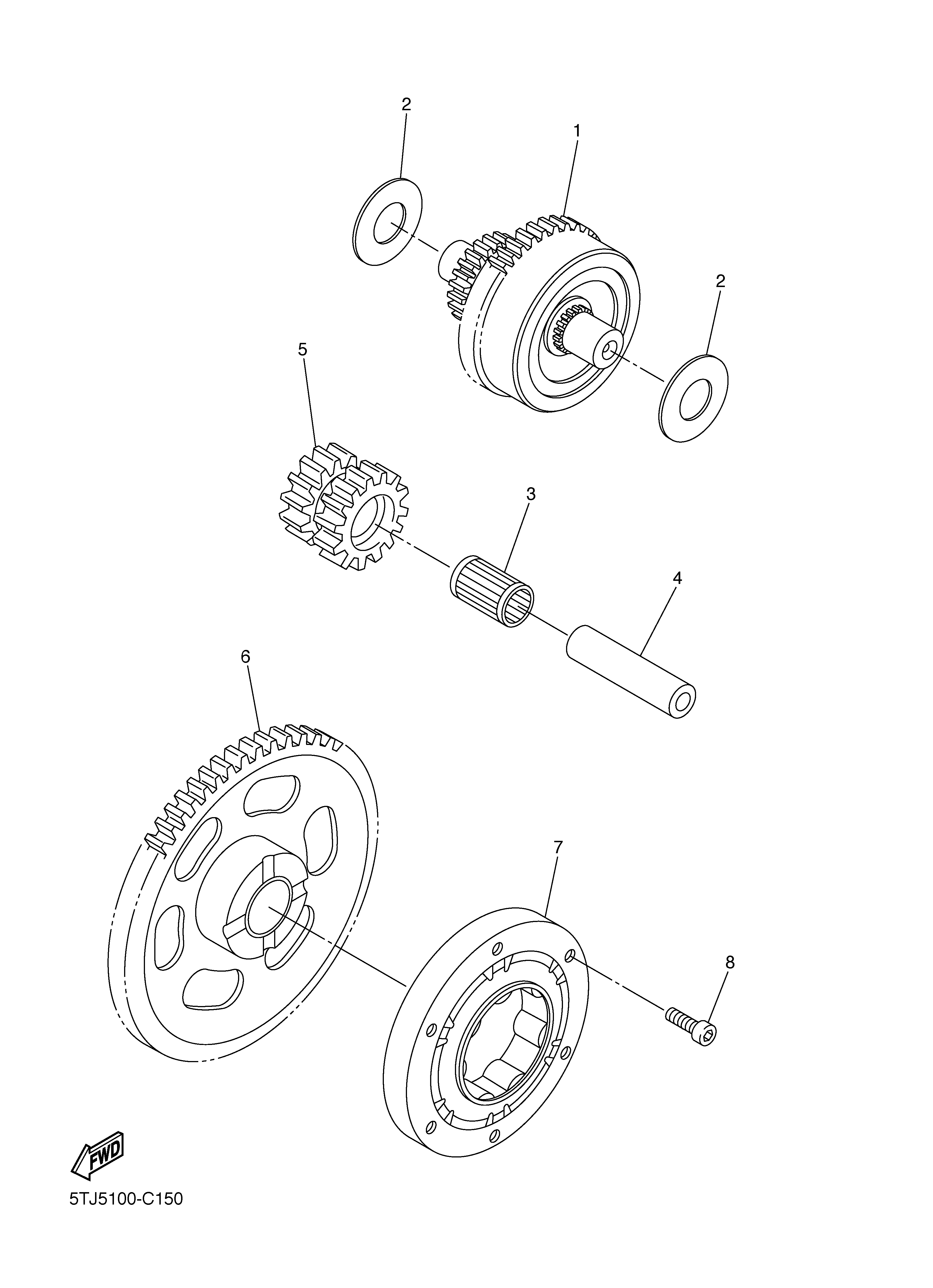STARTER CLUTCH Diagram terurai