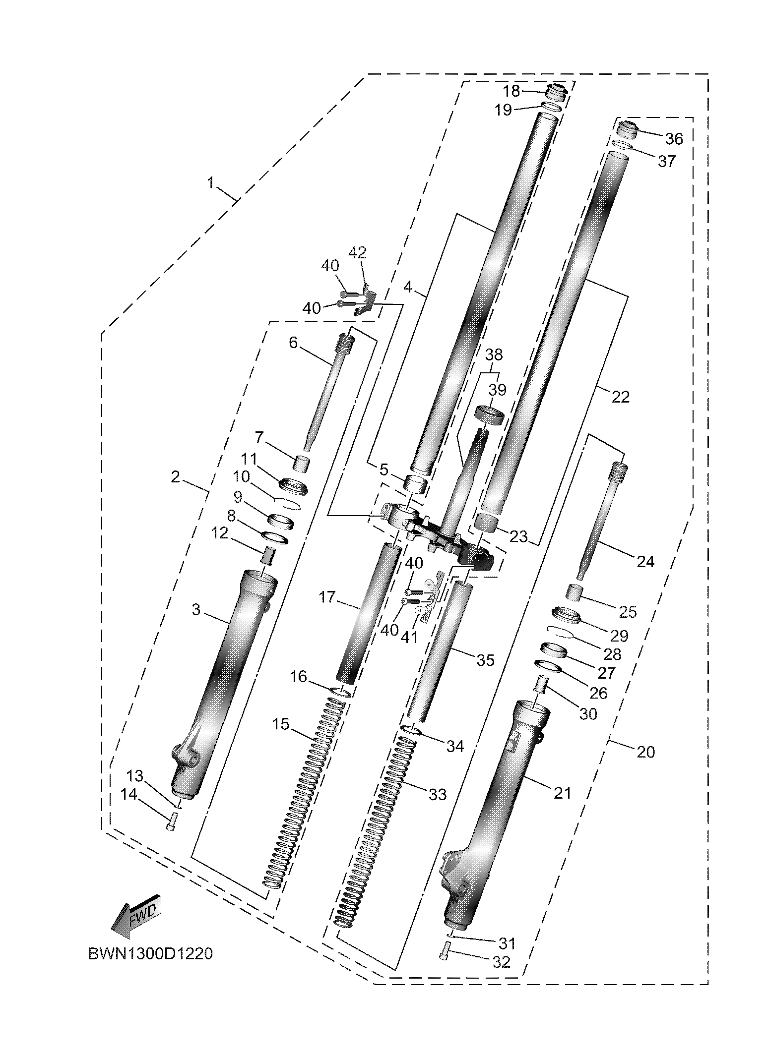 FRONT FORK Exploded diagrams