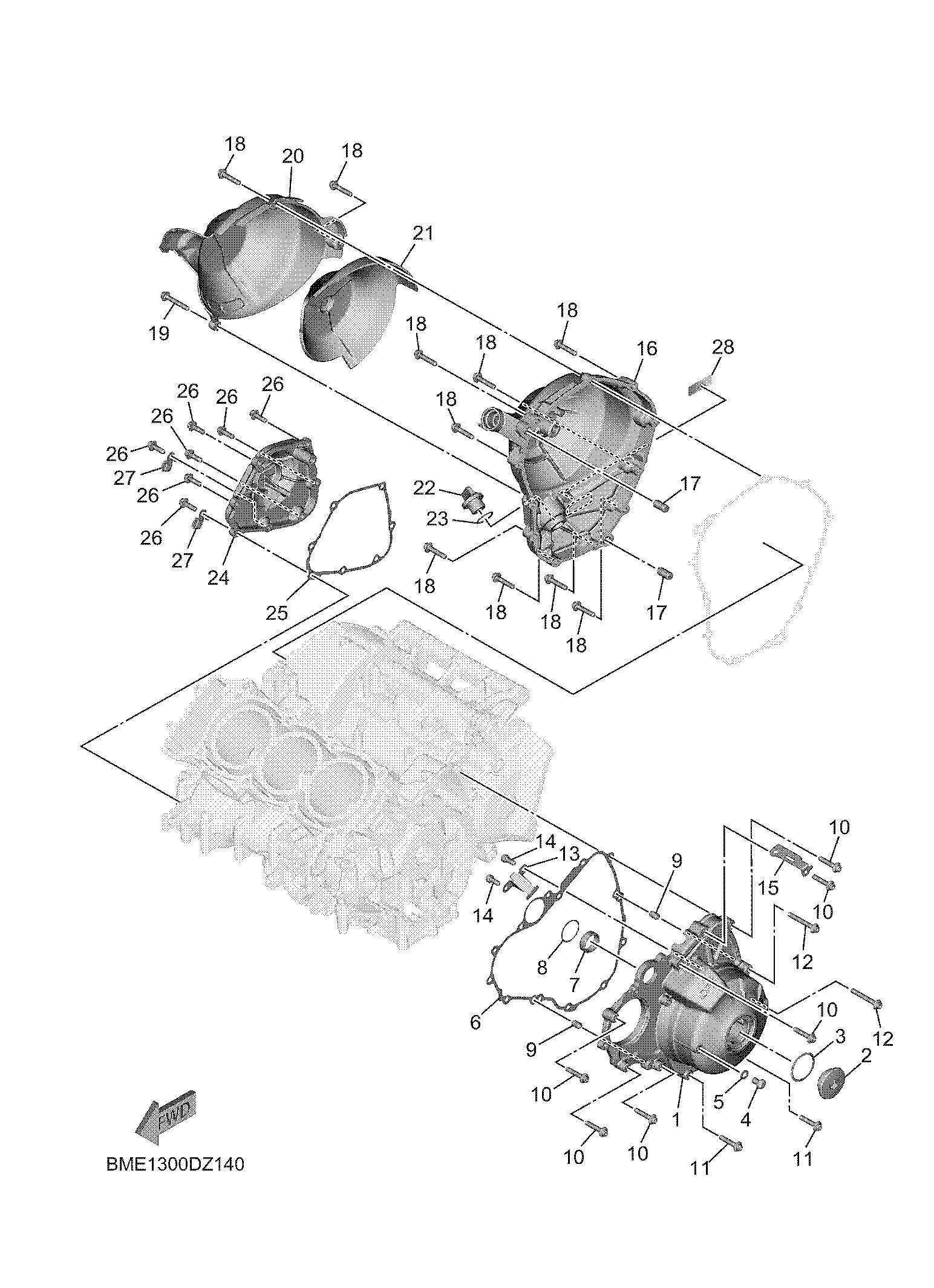 CRANKCASE COVER ภาพแยกชิ้นส่วน