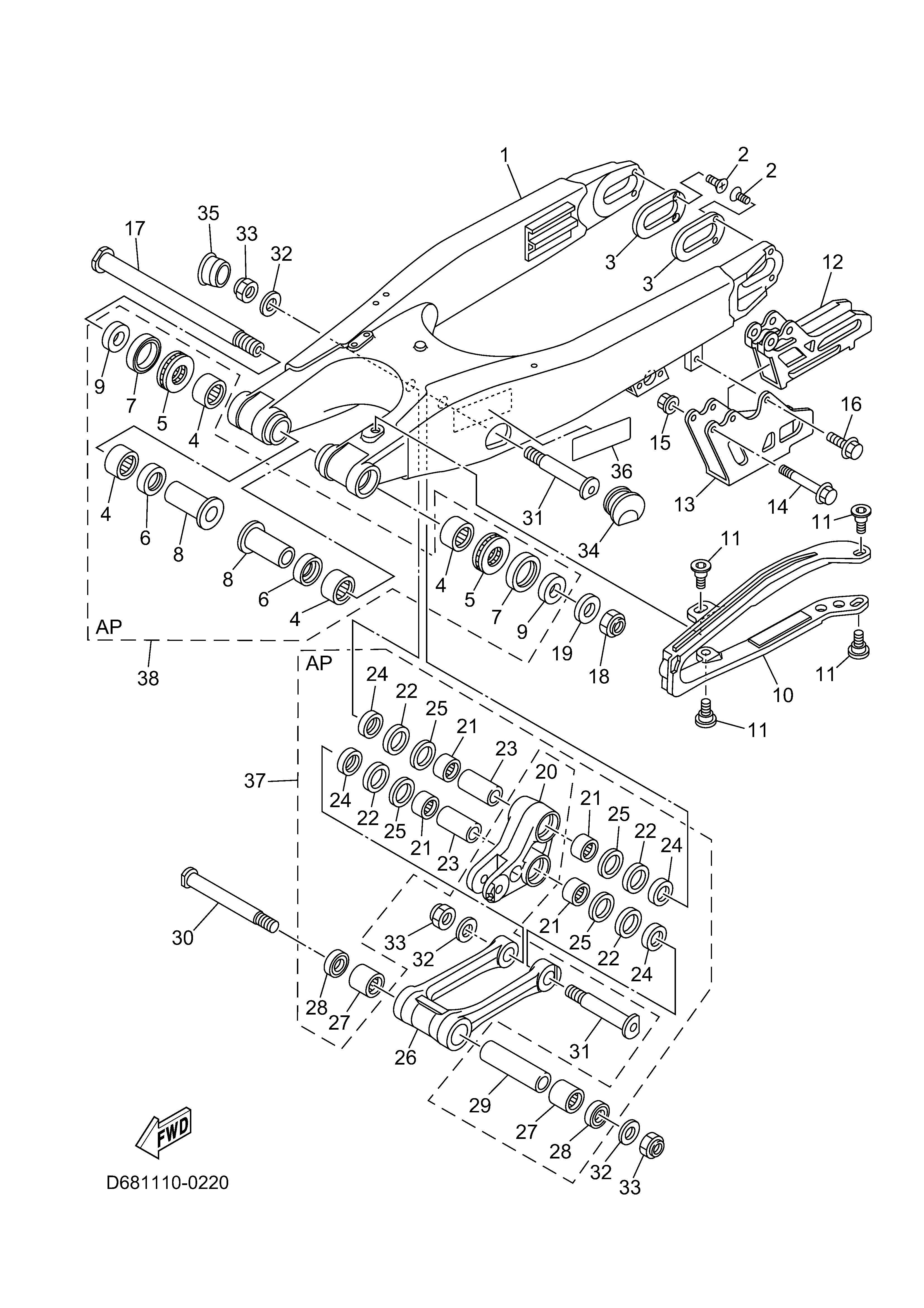 REAR ARM Exploded diagrams