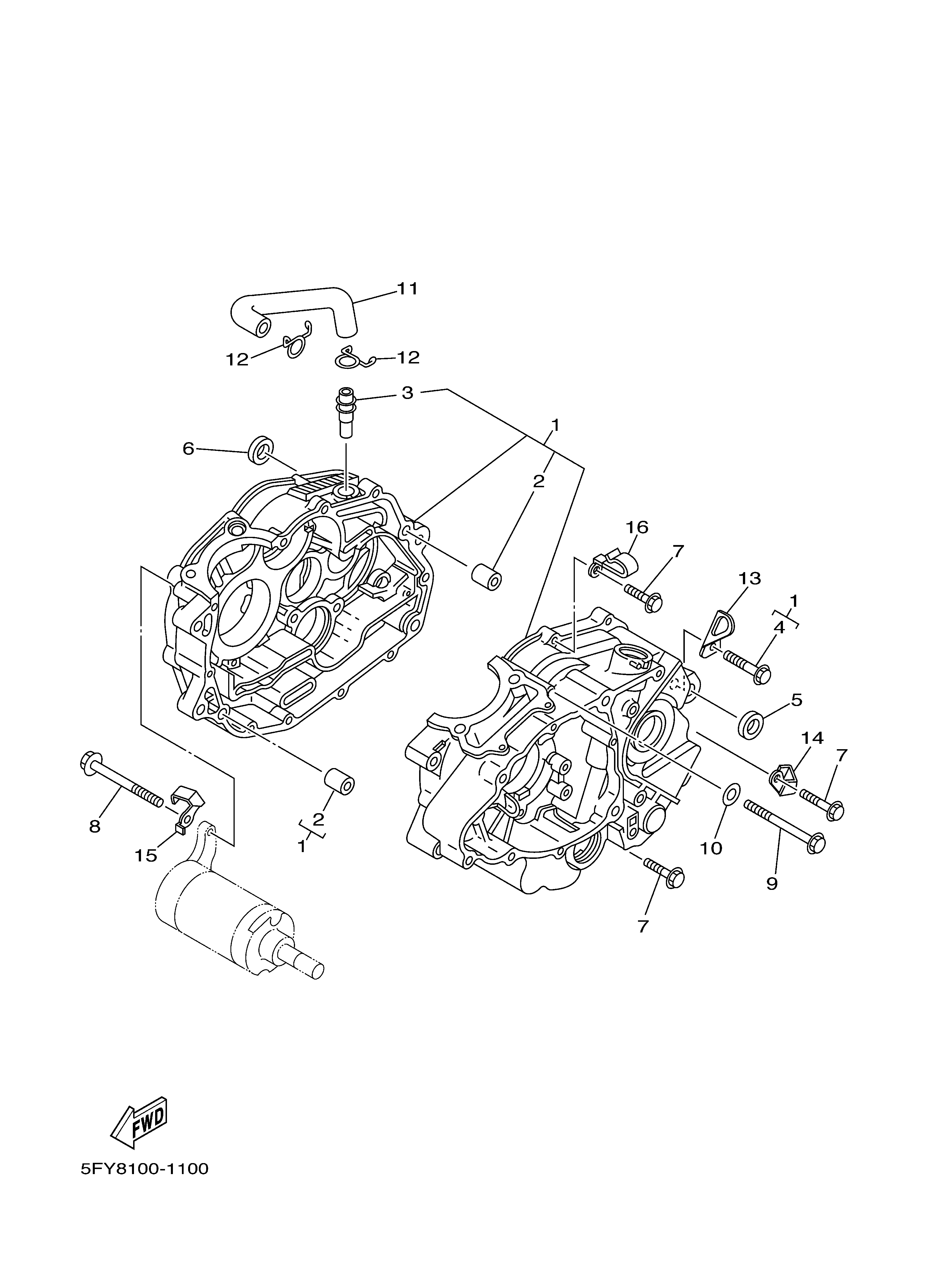 CRANKCASE Sơ đồ tách chi tiết
