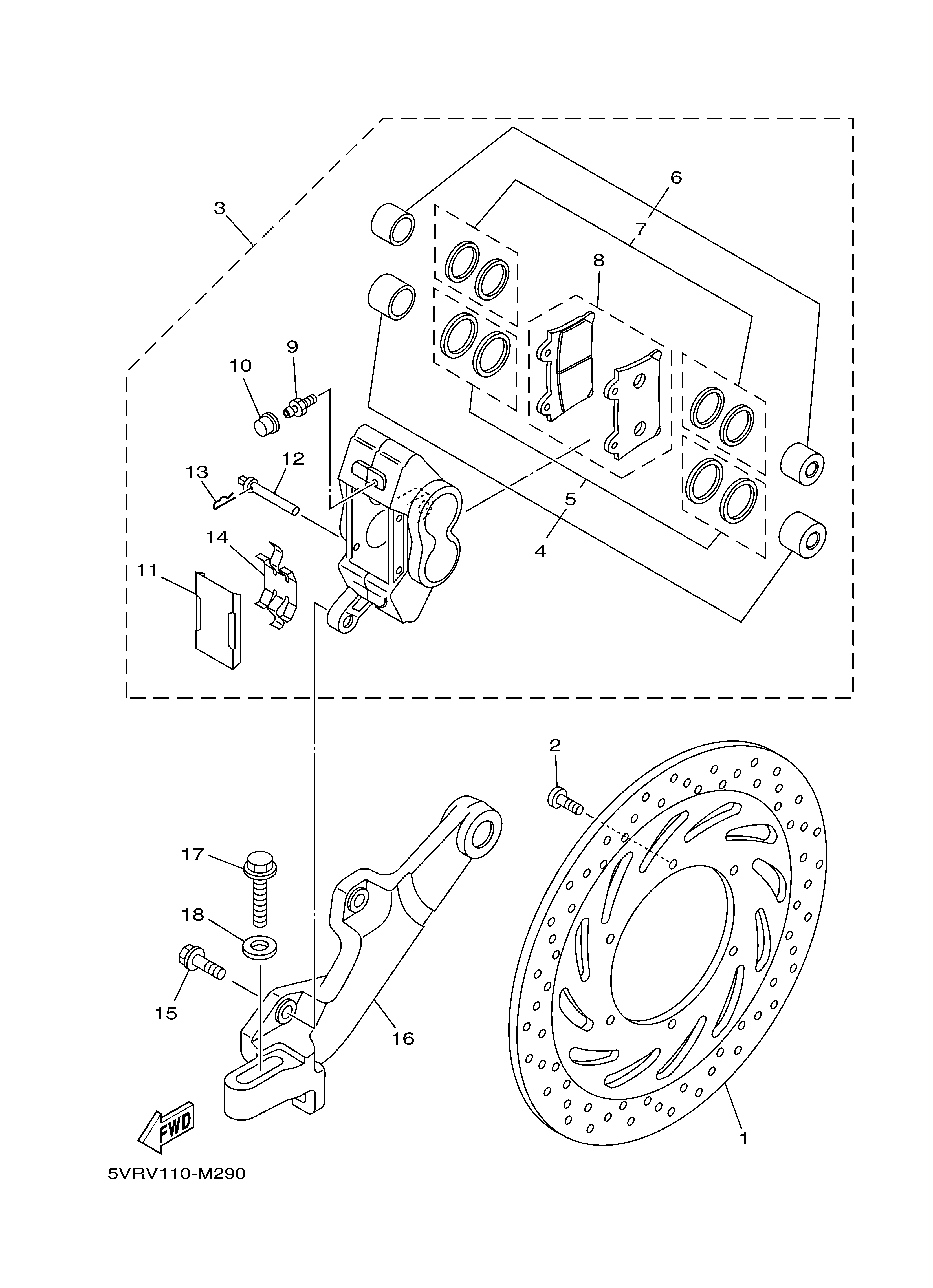 REAR BRAKE CALIPER Despieces