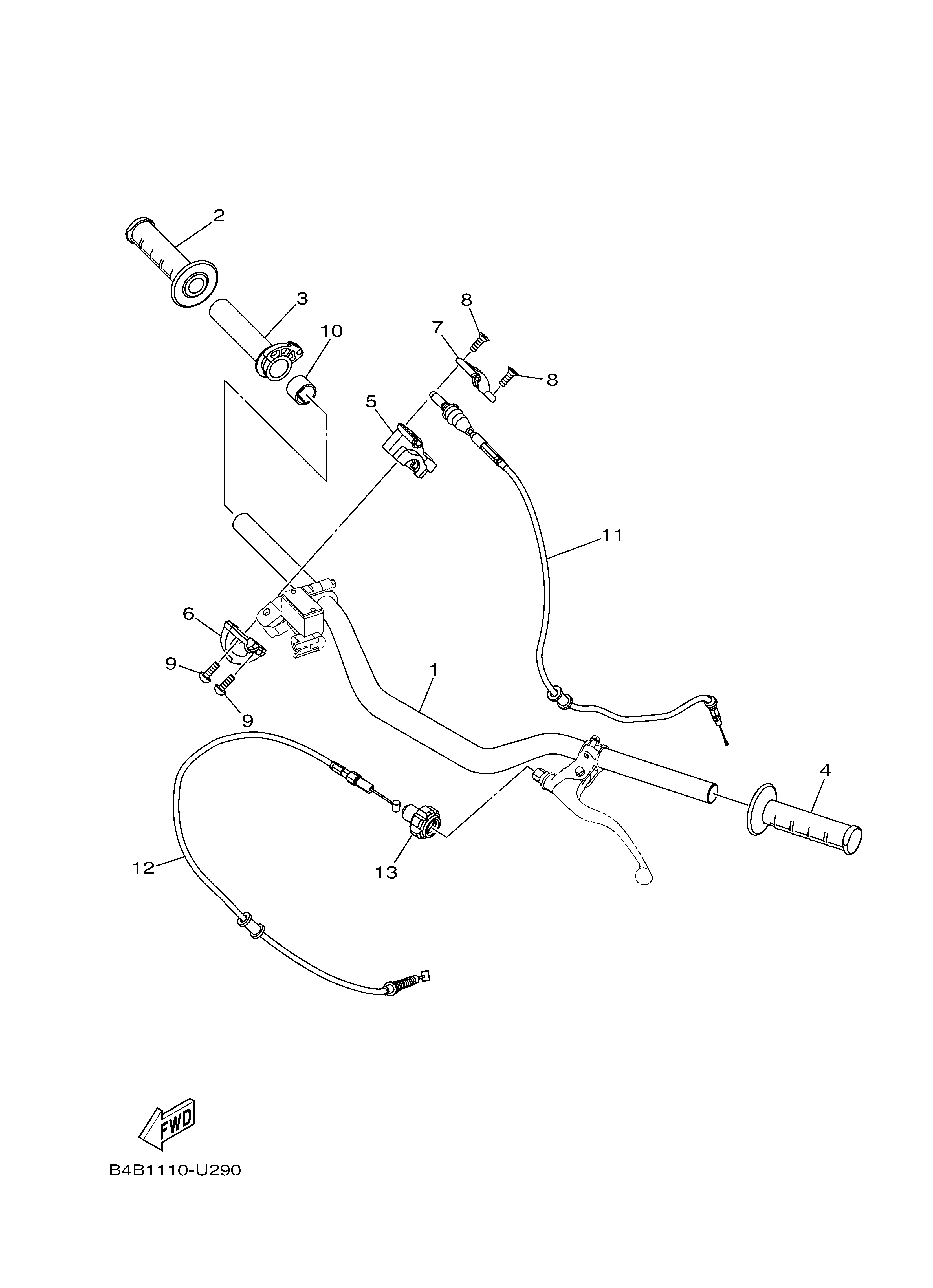 STEERING HANDLE & CABLE Vistas explodidas