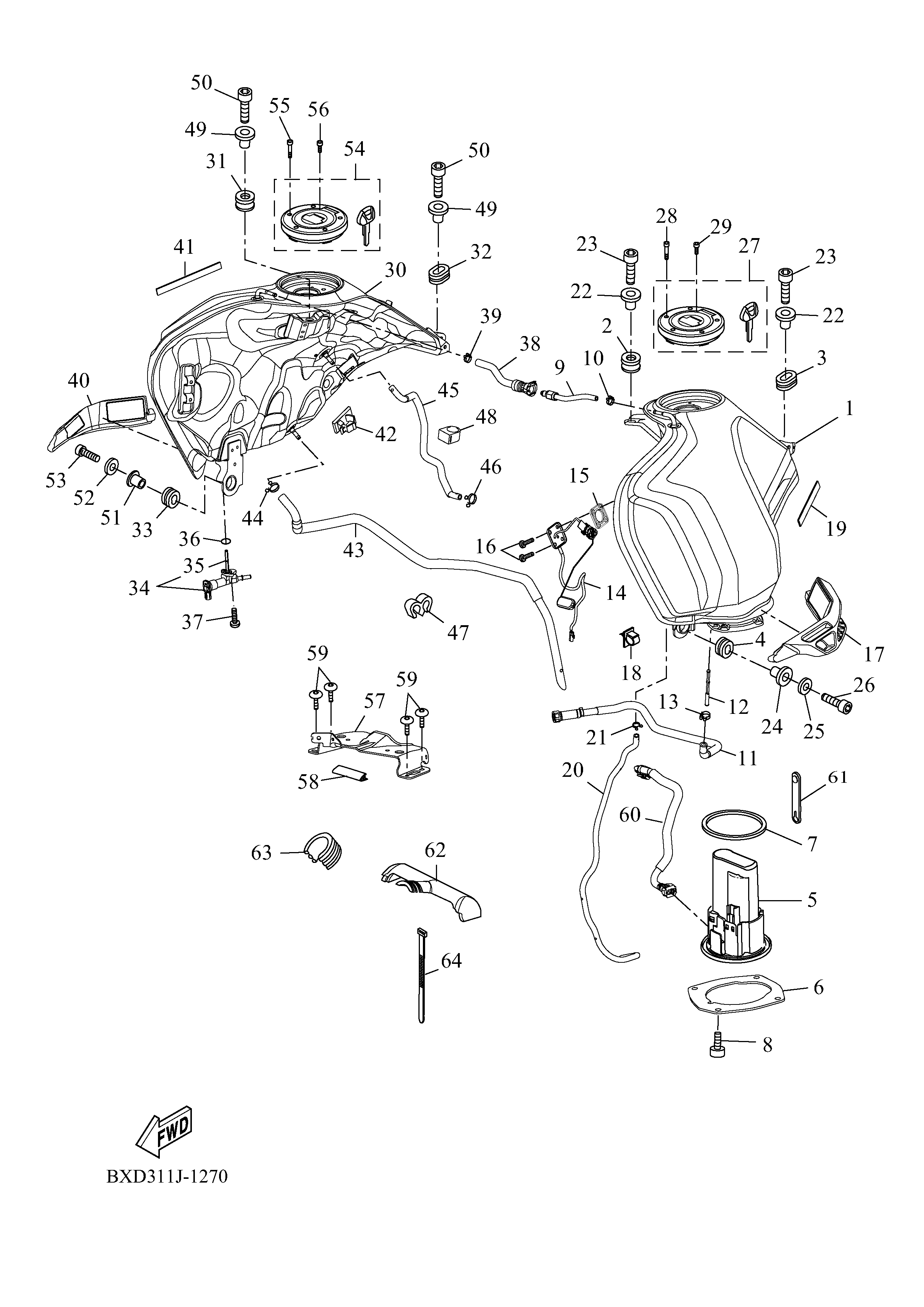 FUEL TANK ภาพแยกชิ้นส่วน