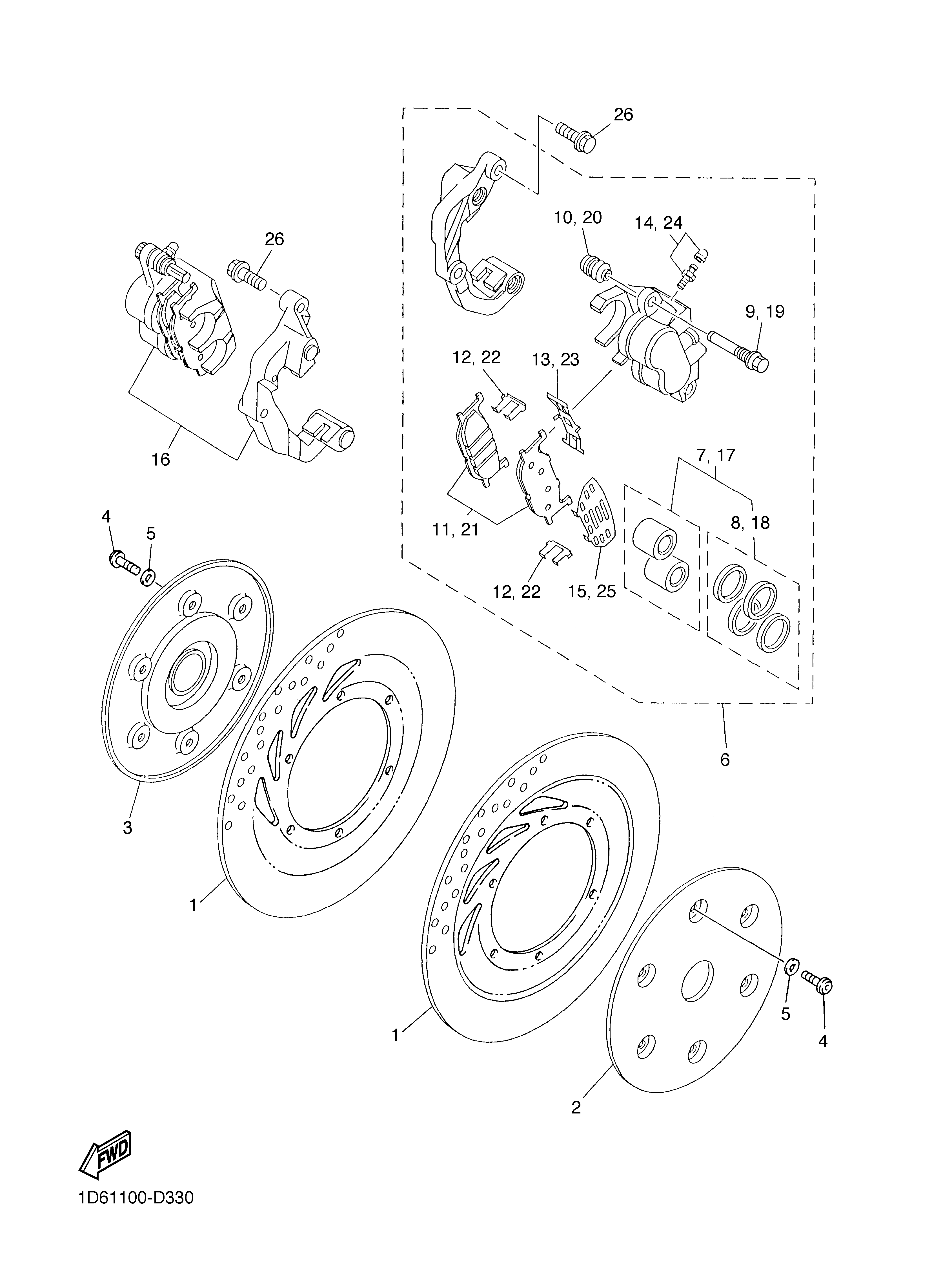 FRONT BRAKE CALIPER Vistas explodidas