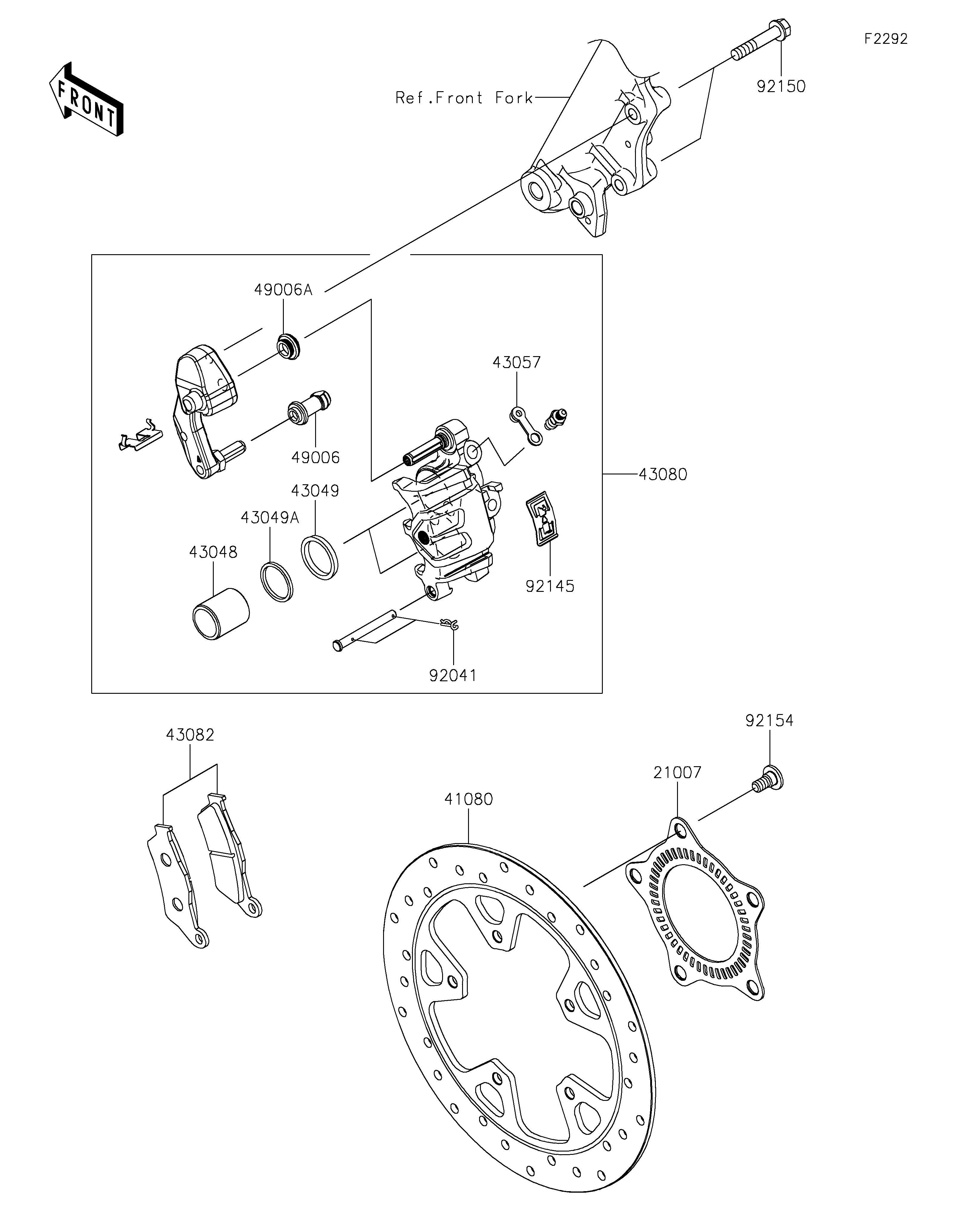 Front Brake ภาพแยกชิ้นส่วน