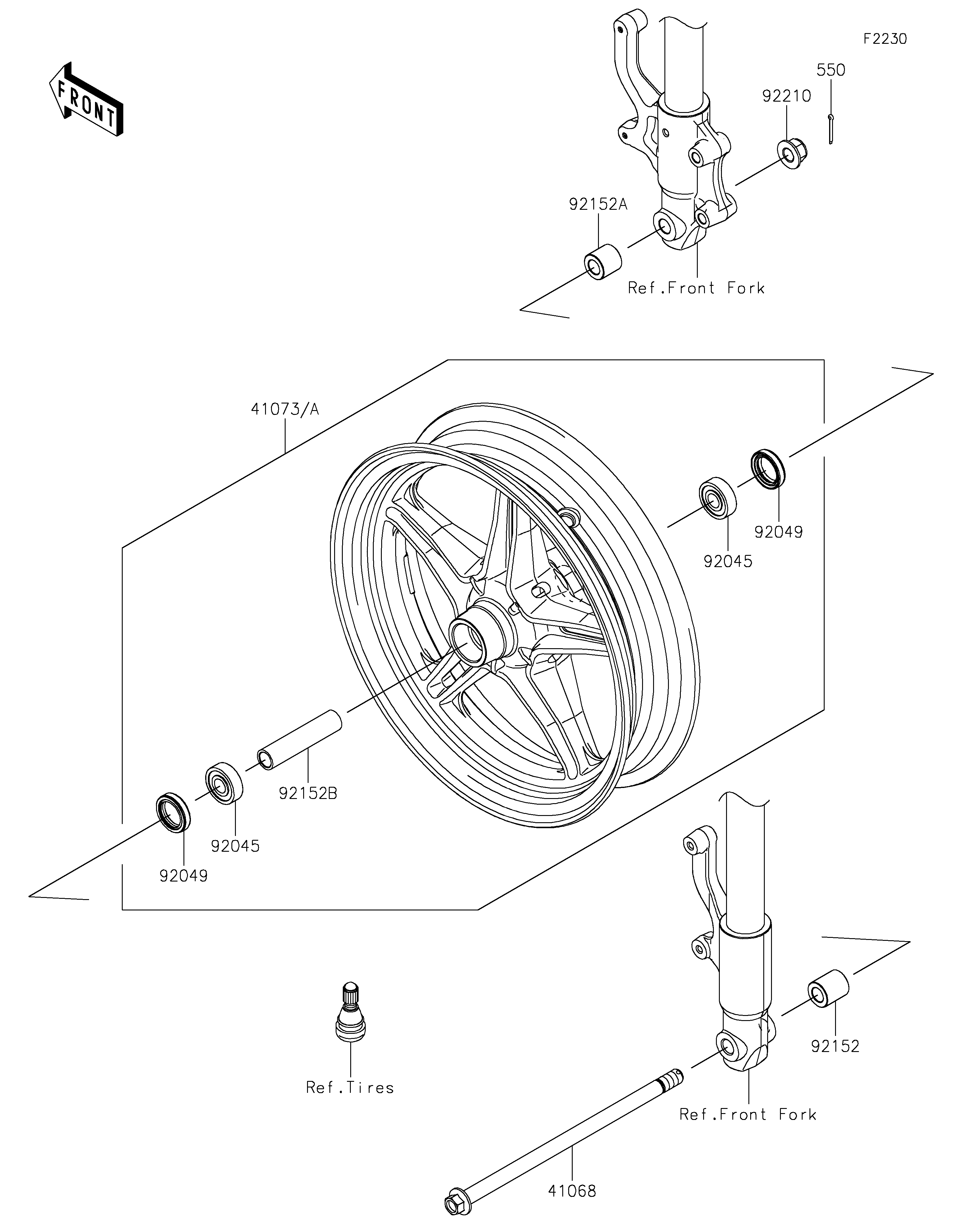 Front Wheel ภาพแยกชิ้นส่วน