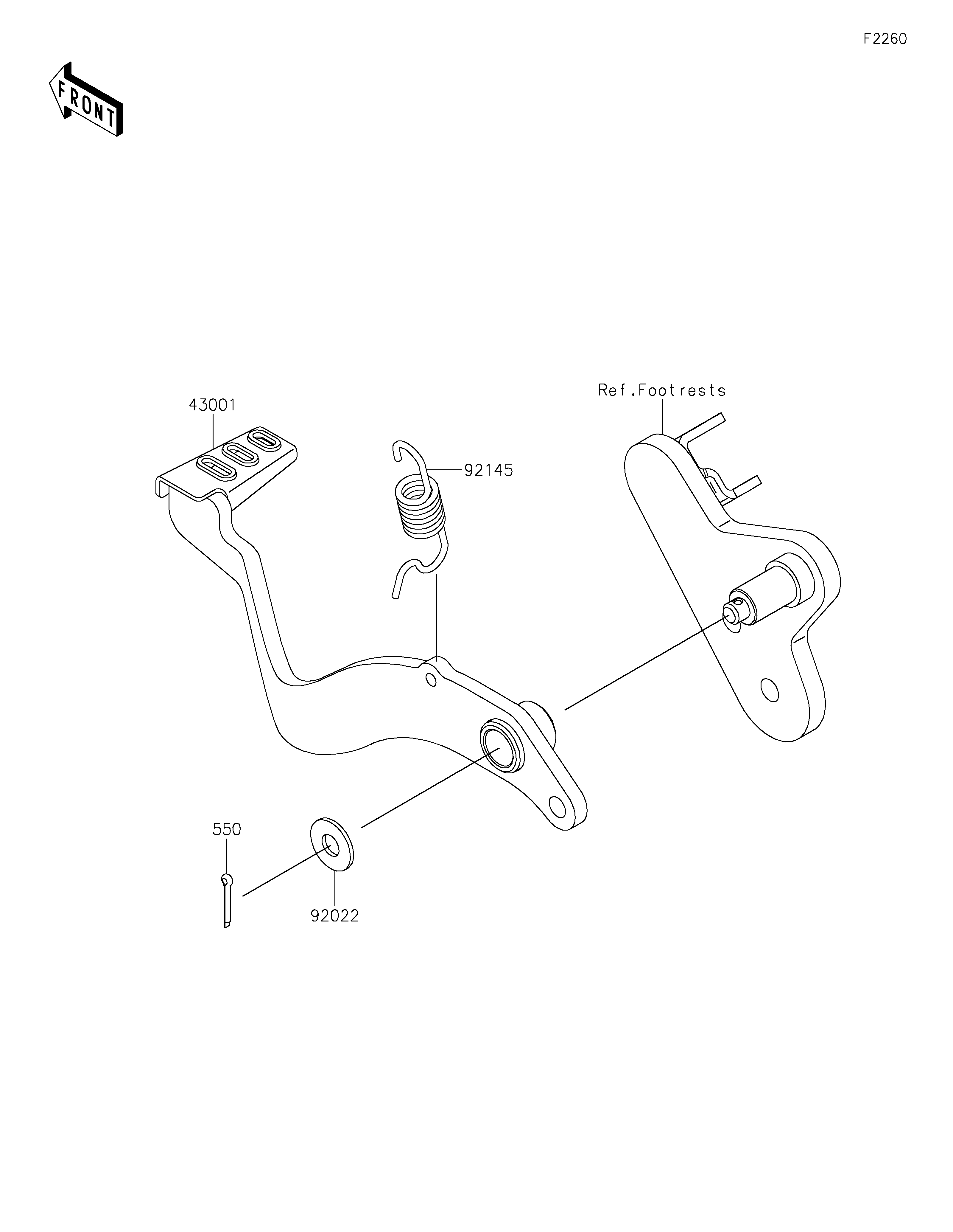Brake Pedal/Torque Link Diagram terurai
