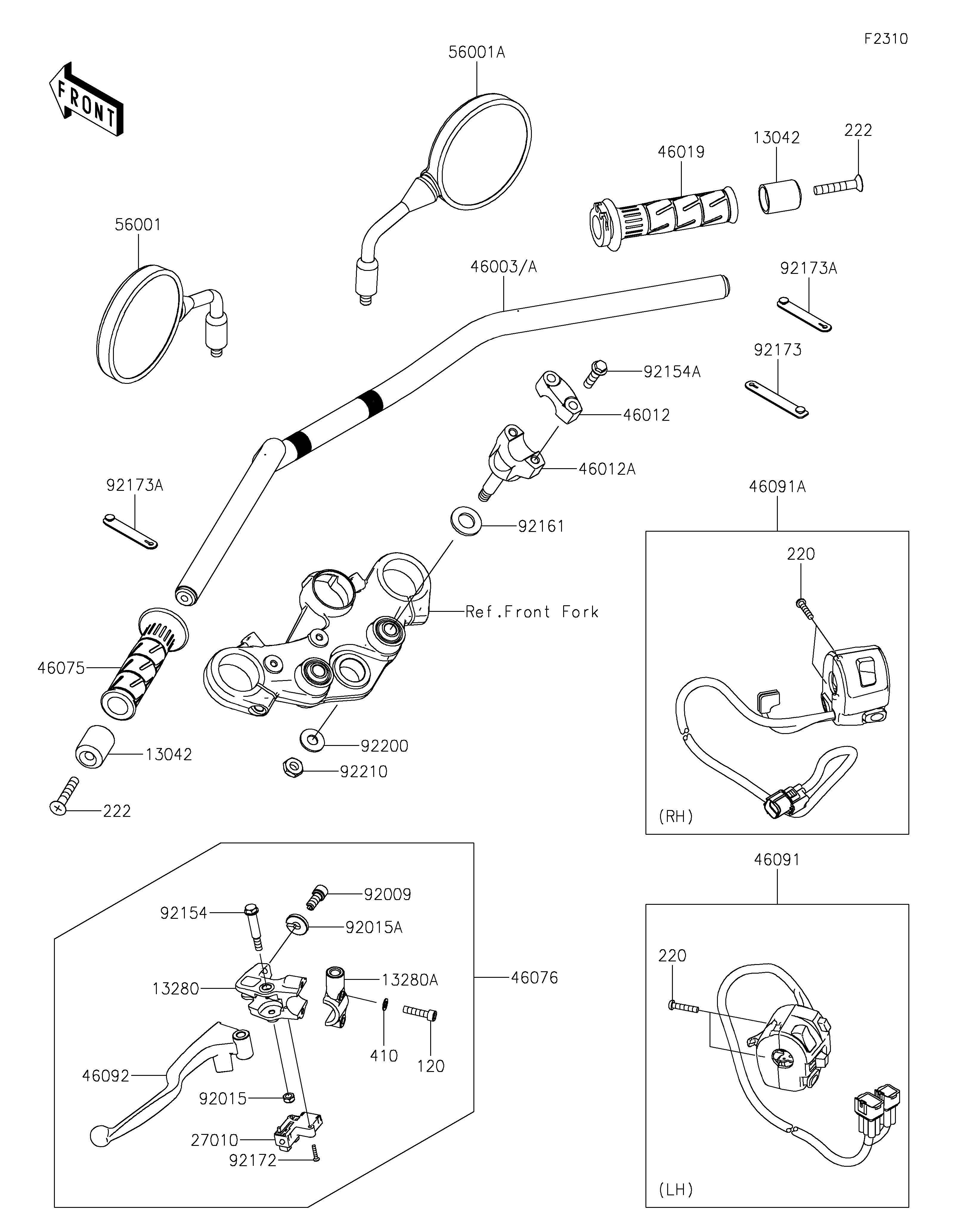 Handlebar ภาพแยกชิ้นส่วน