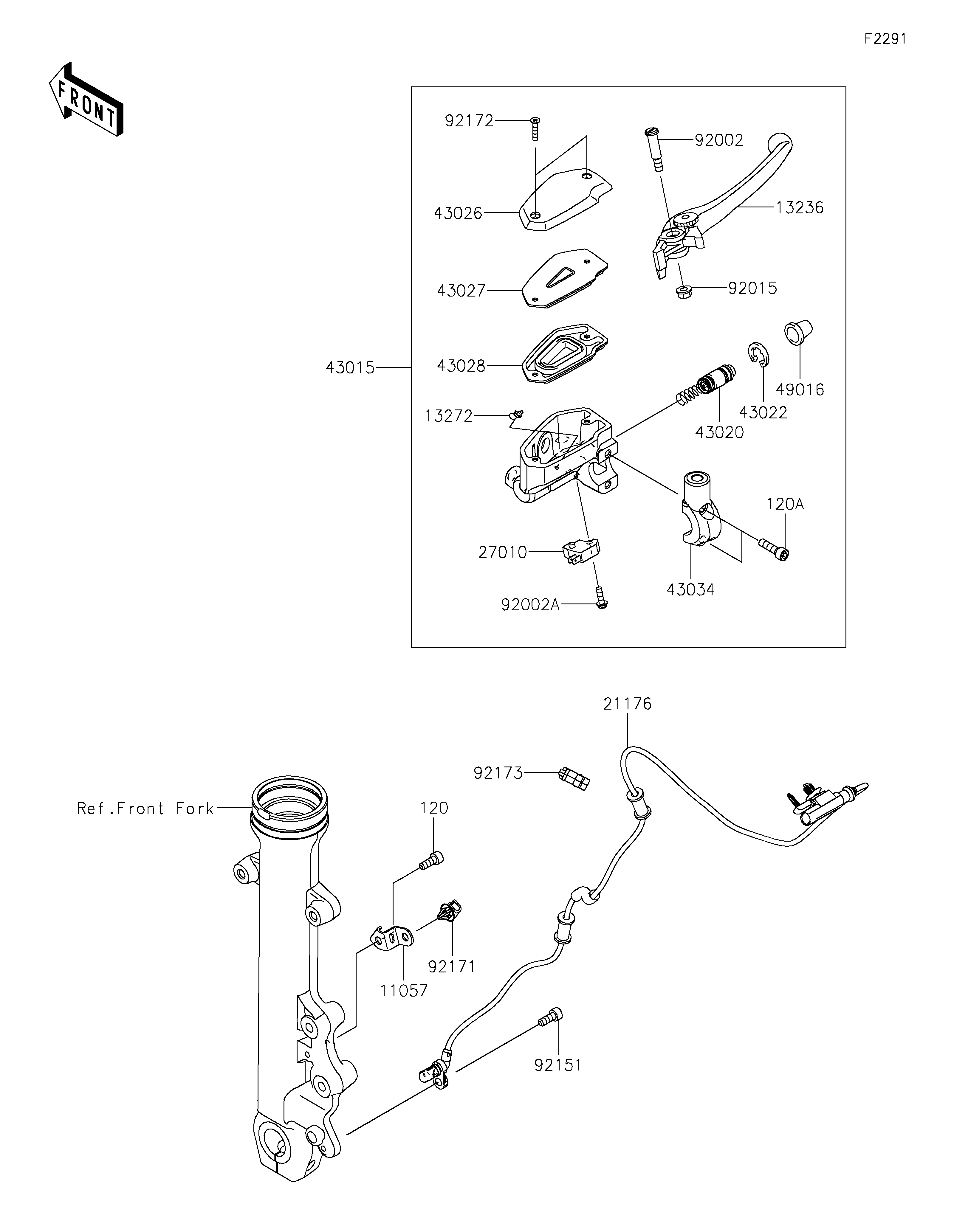 Front Master Cylinder Exploded diagrams