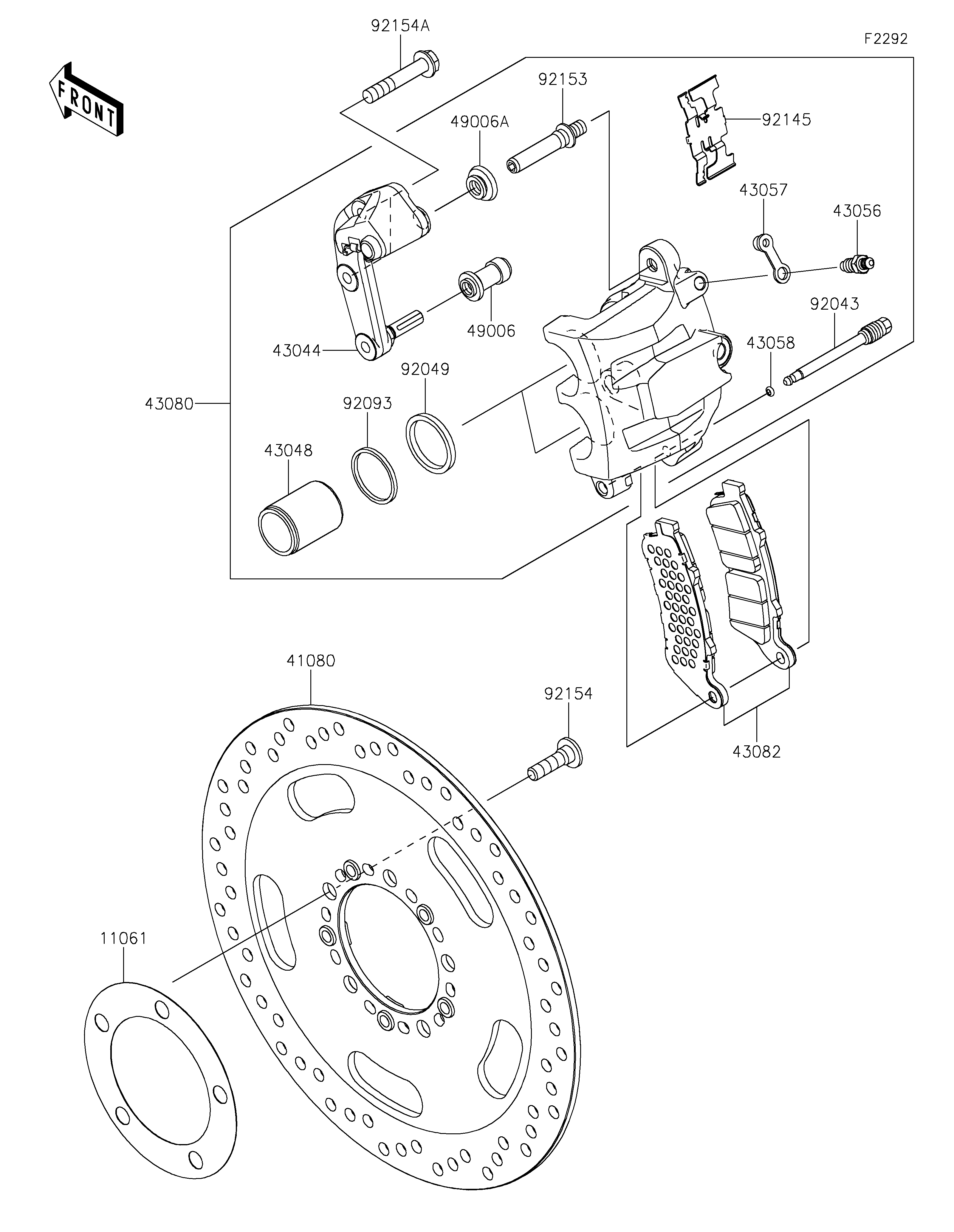 Front Brake Sơ đồ tách chi tiết