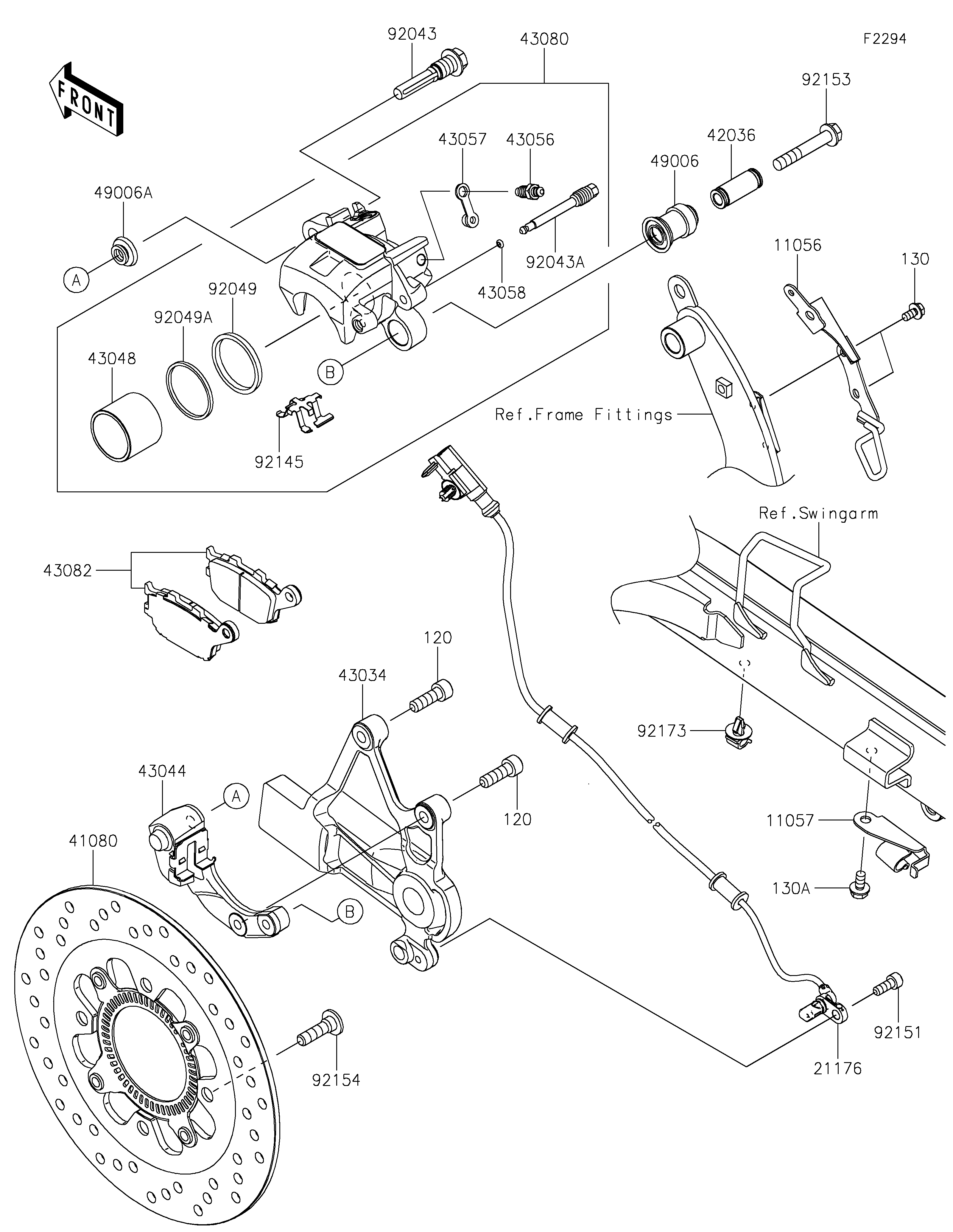 Rear Brake ภาพแยกชิ้นส่วน