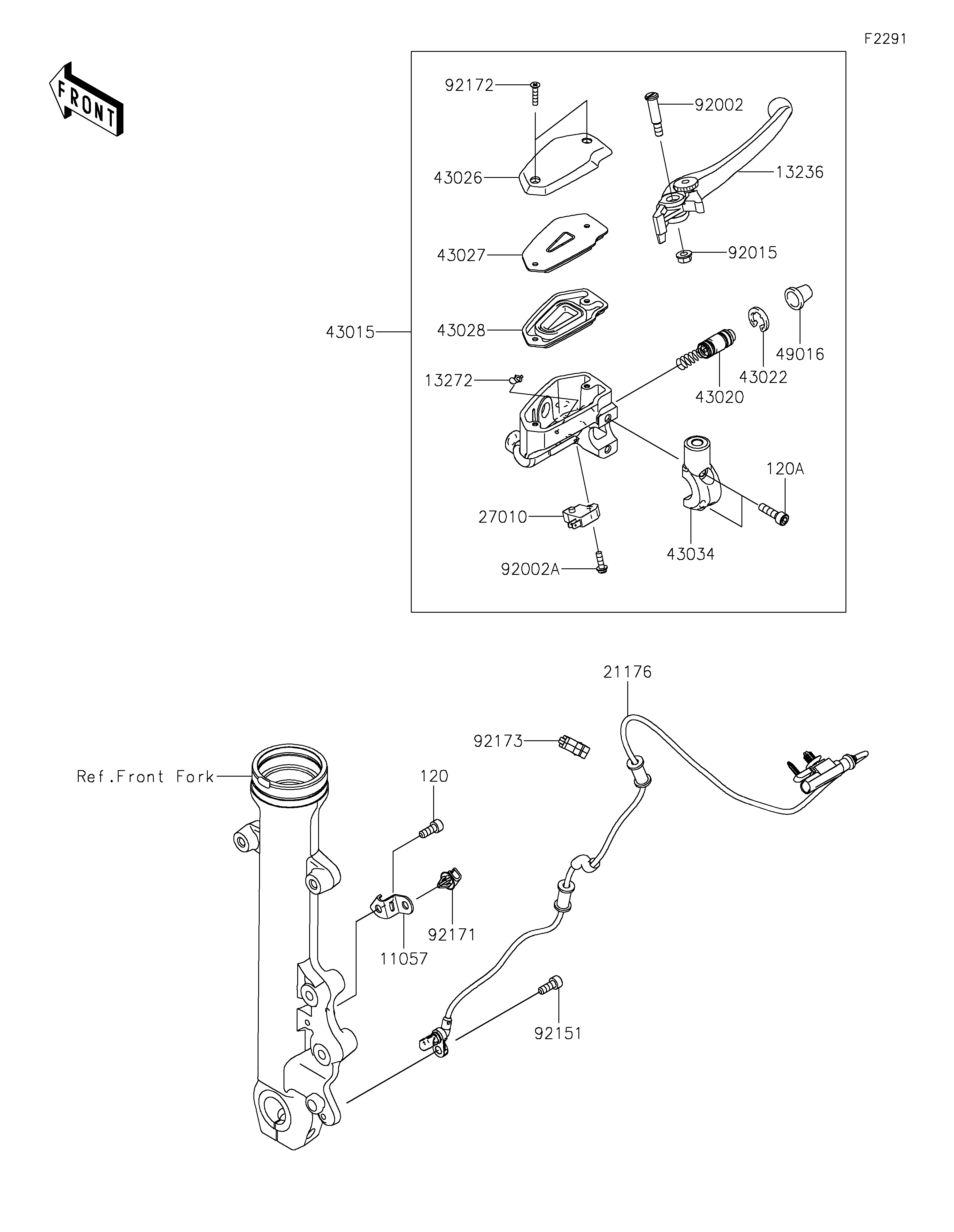 Front Master Cylinder Exploded diagrams
