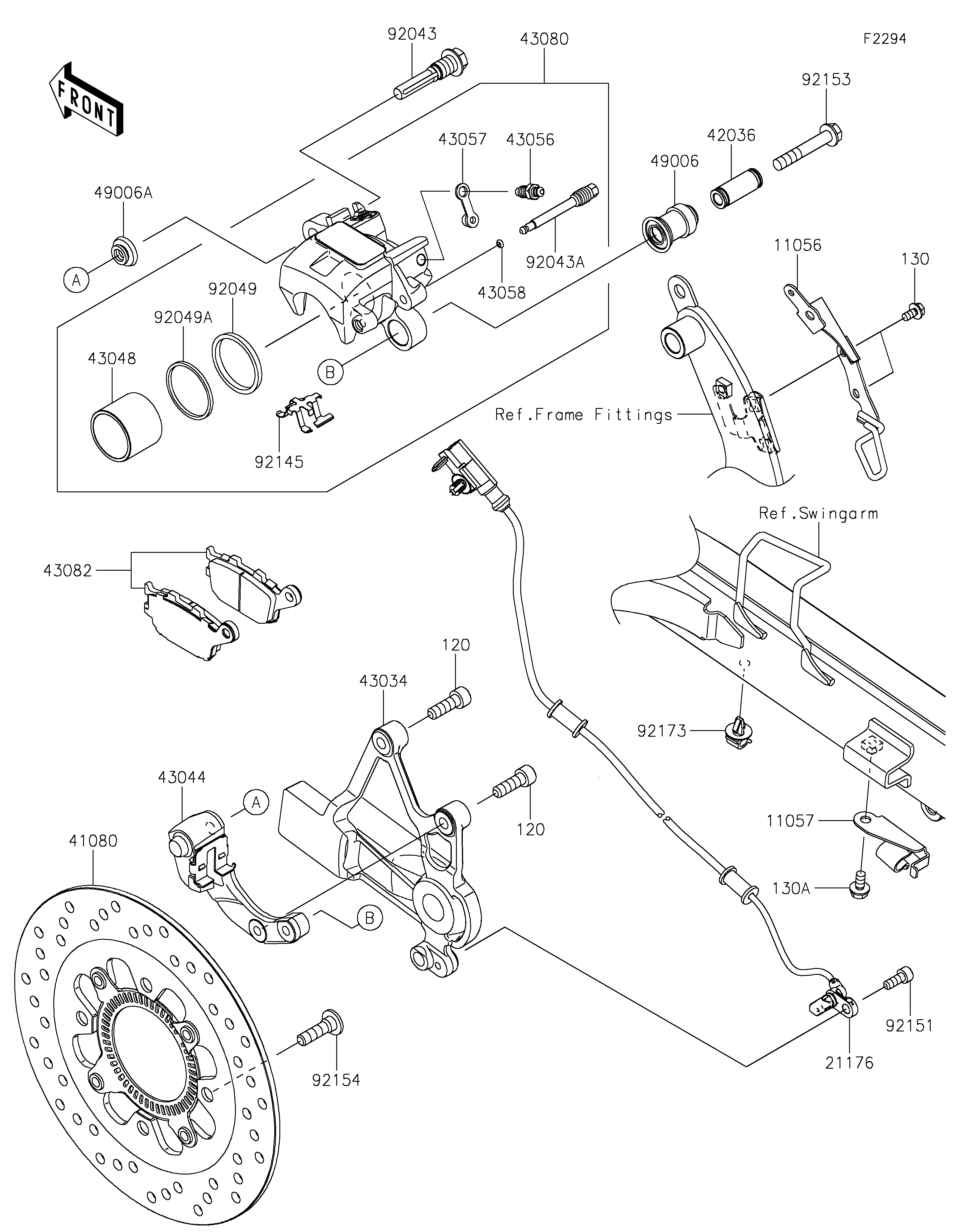 Rear Brake ภาพแยกชิ้นส่วน