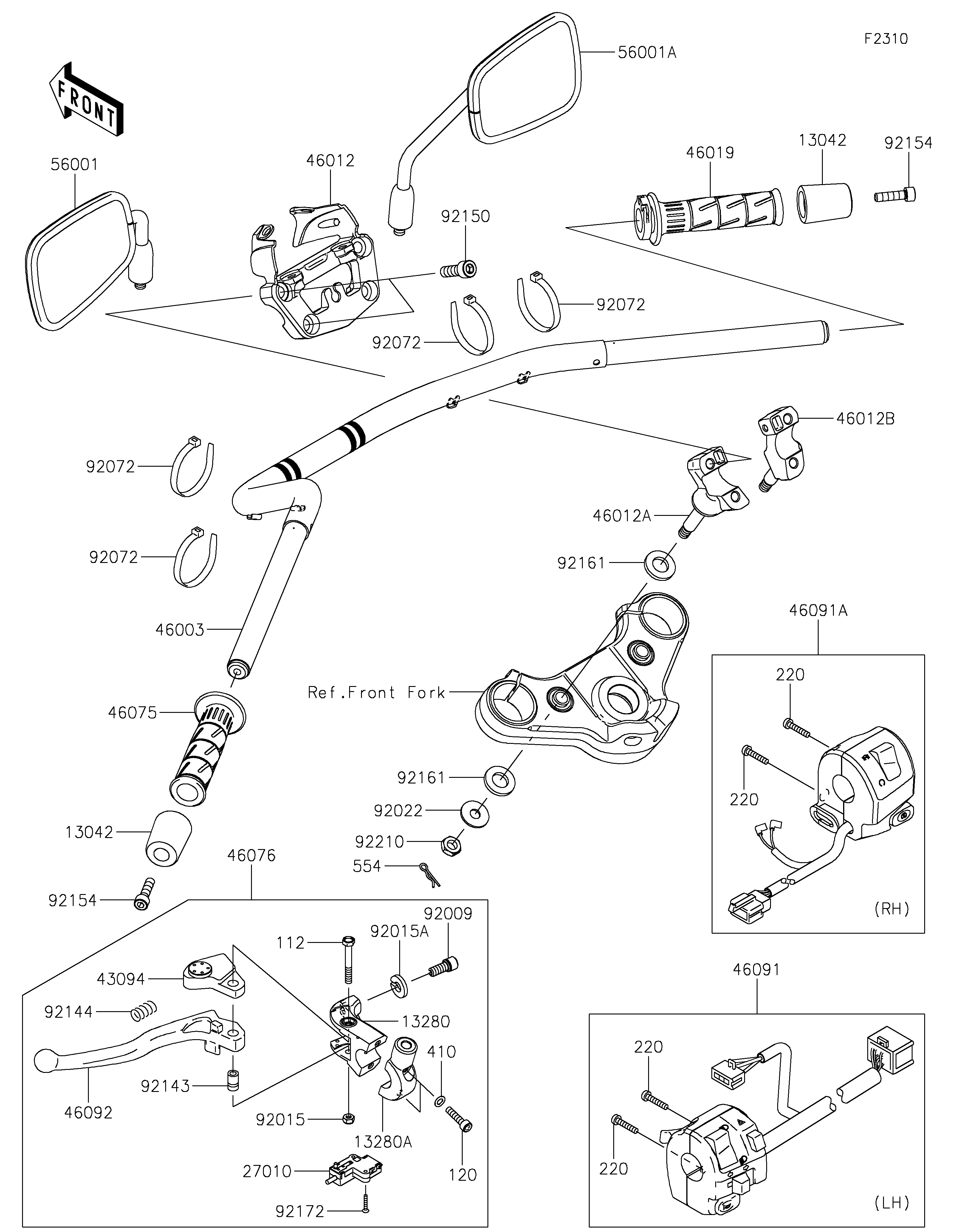 Handlebar Exploded diagrams