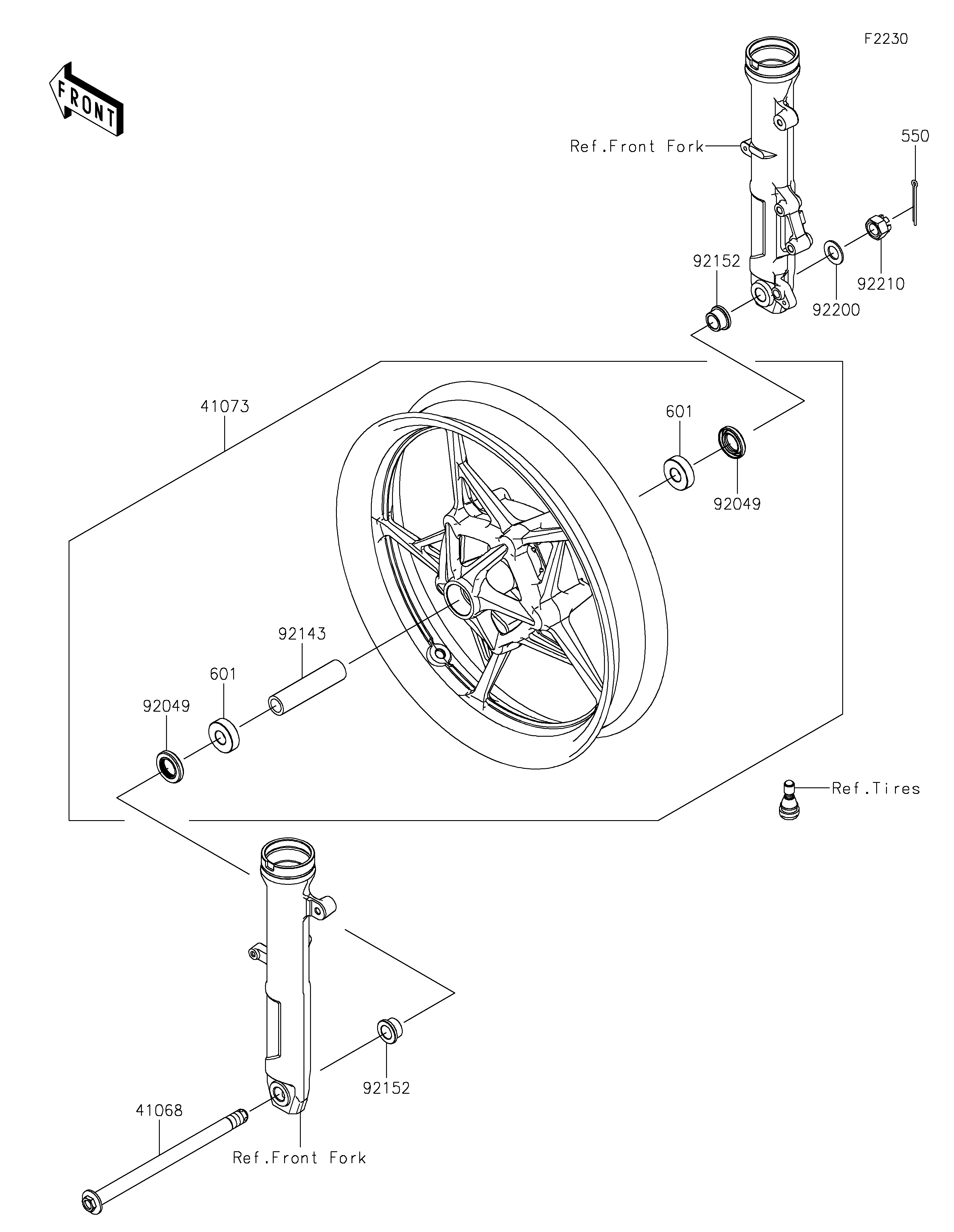 Front Wheel ภาพแยกชิ้นส่วน