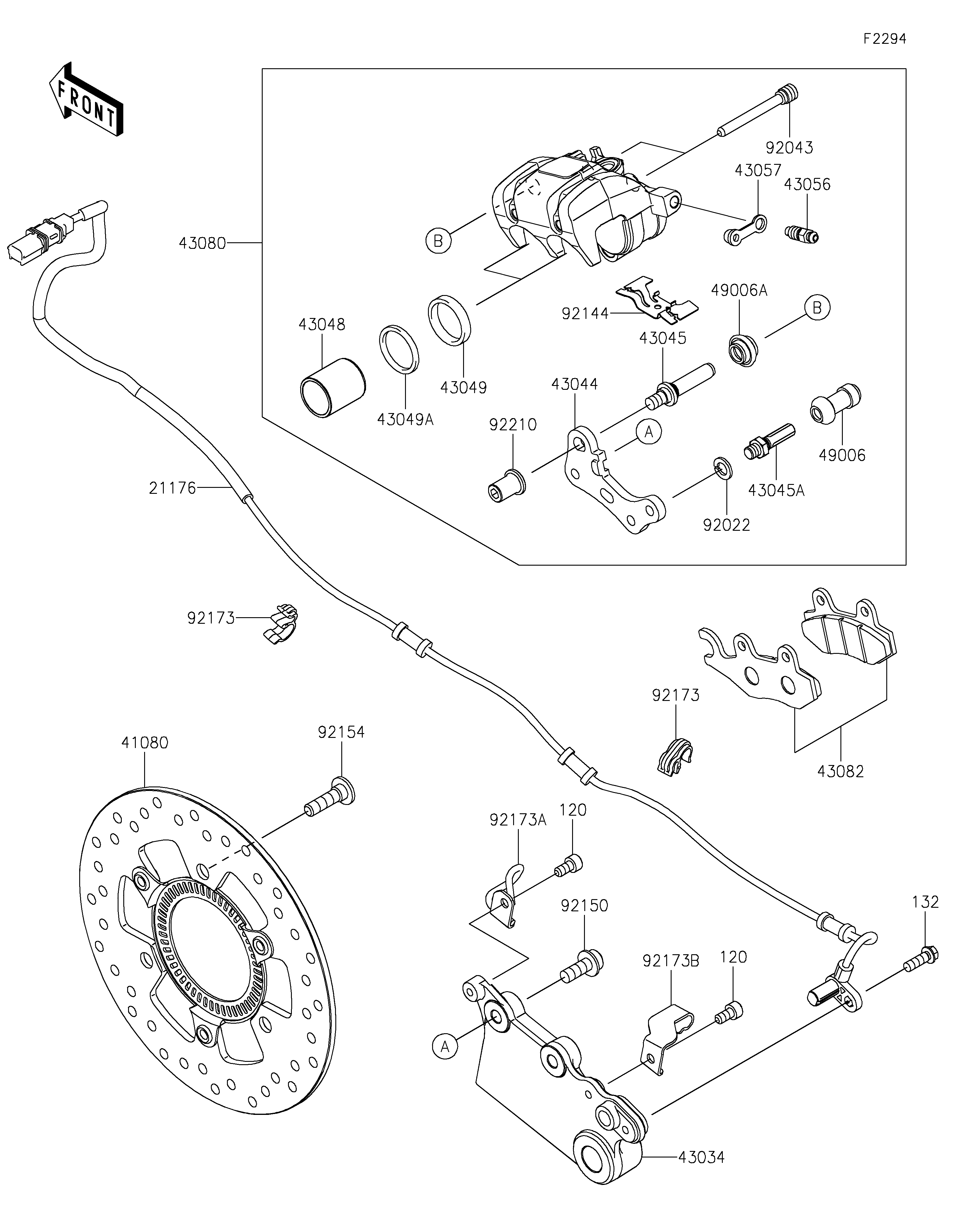 Rear Brake ภาพแยกชิ้นส่วน