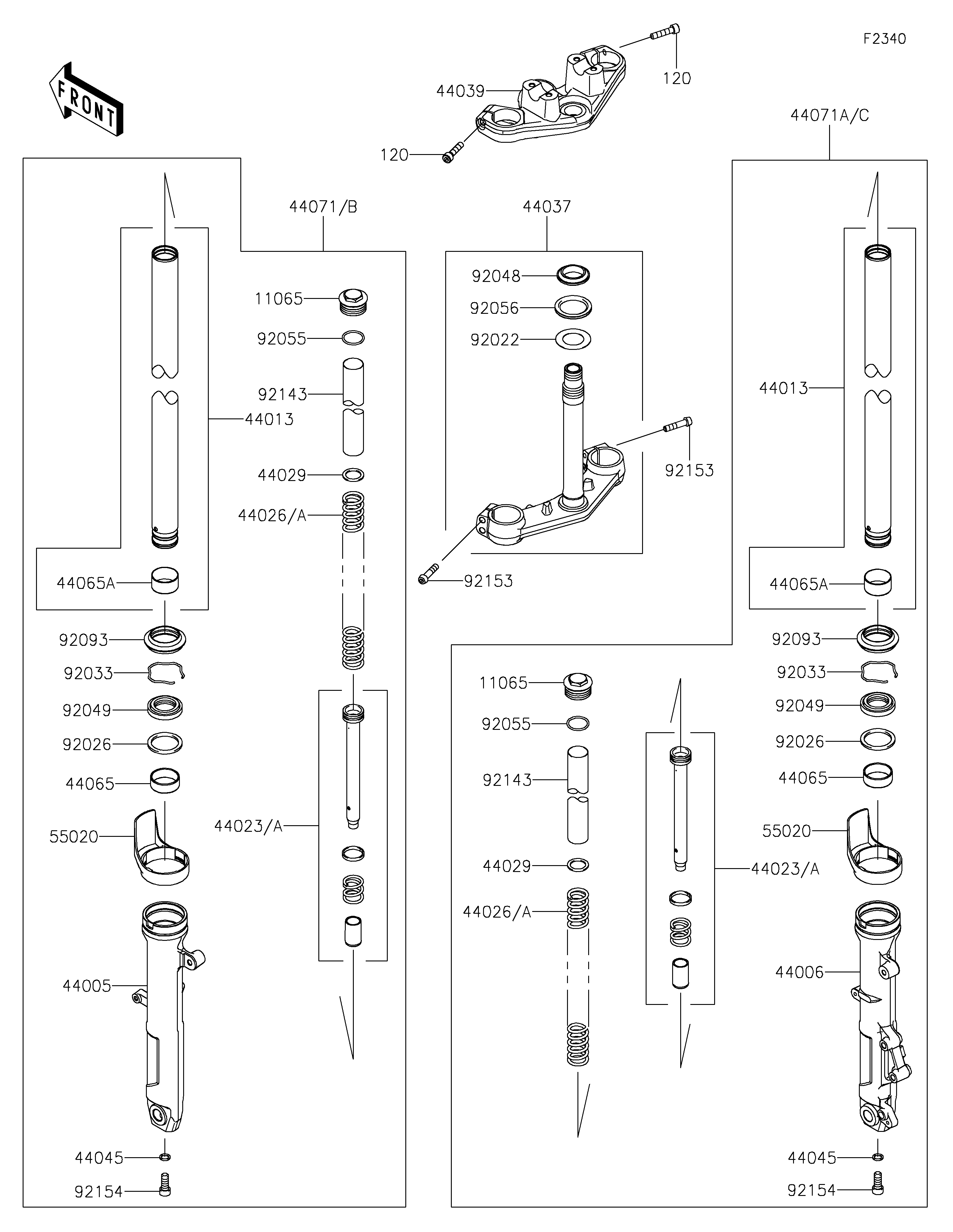 Front Fork ภาพแยกชิ้นส่วน