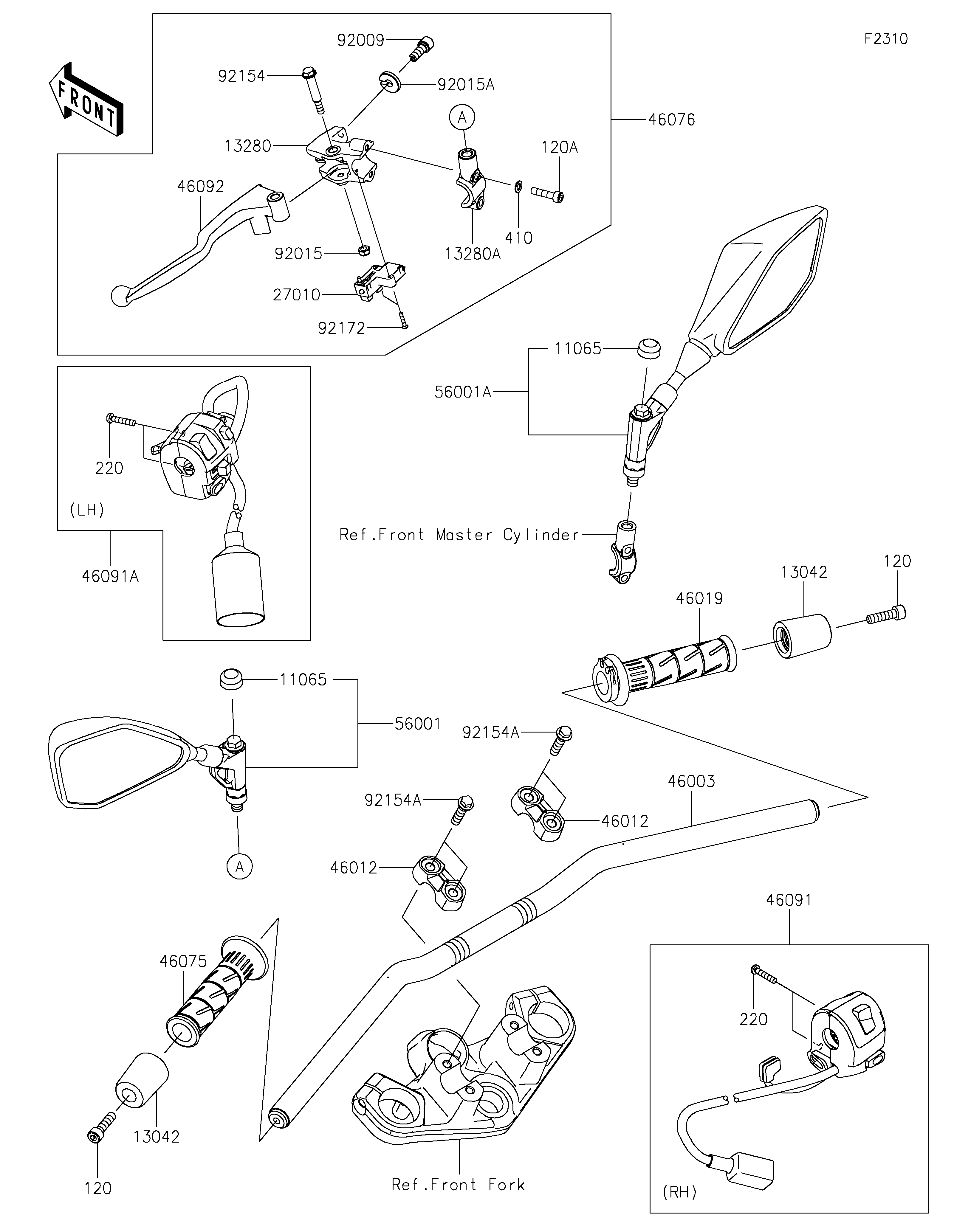 Handlebar ภาพแยกชิ้นส่วน