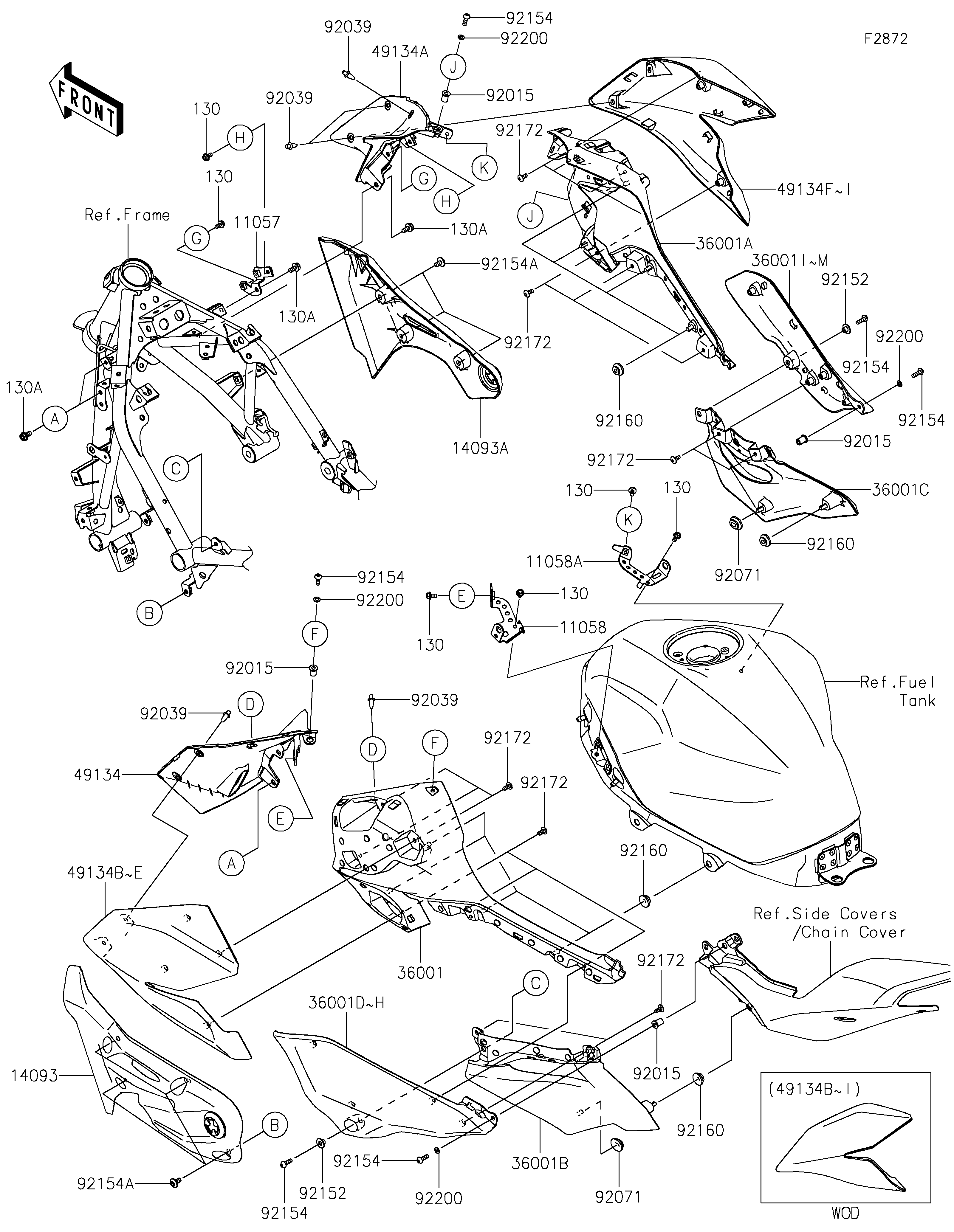 Cowling Lowers Diagram terurai