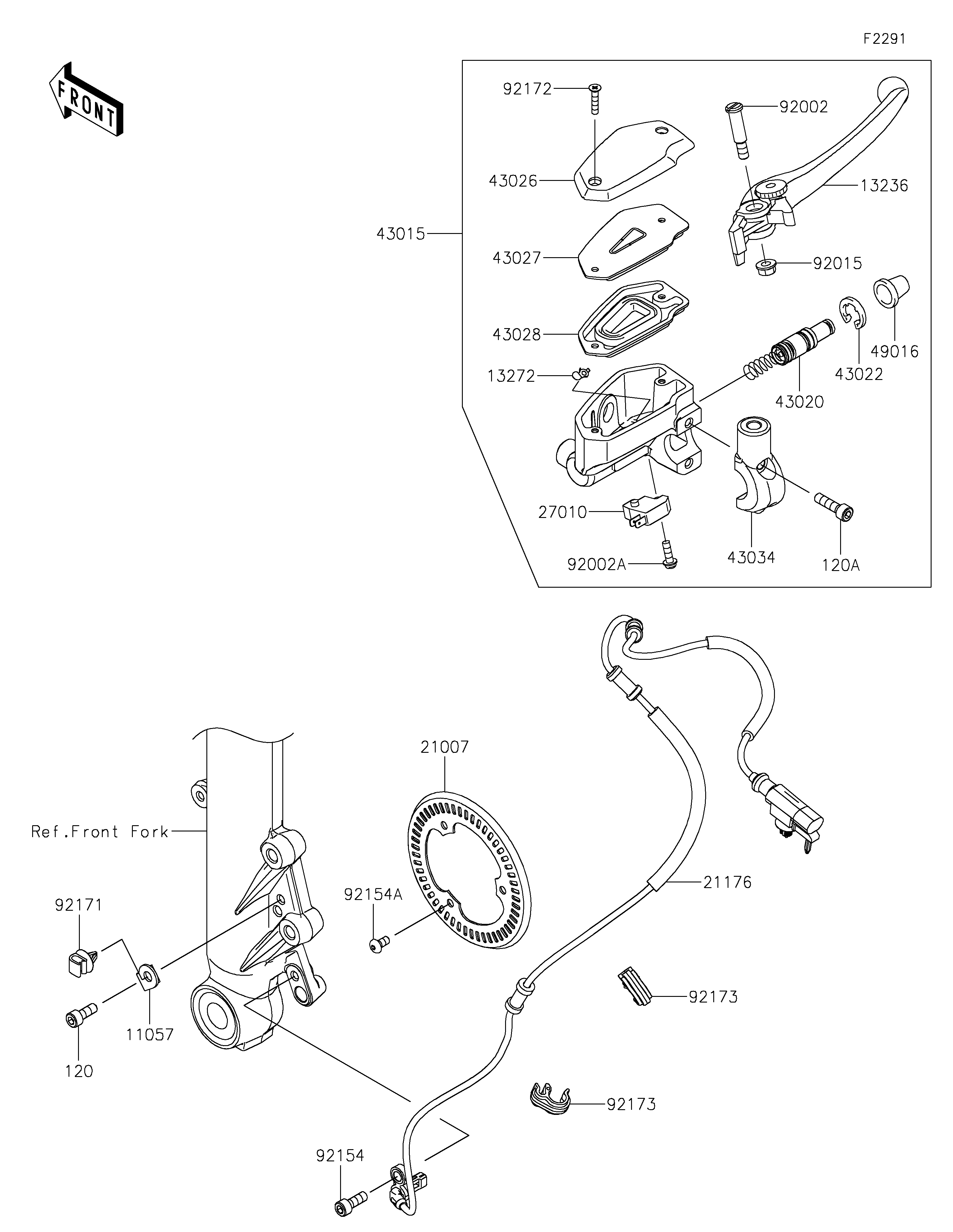 Front Master Cylinder ภาพแยกชิ้นส่วน