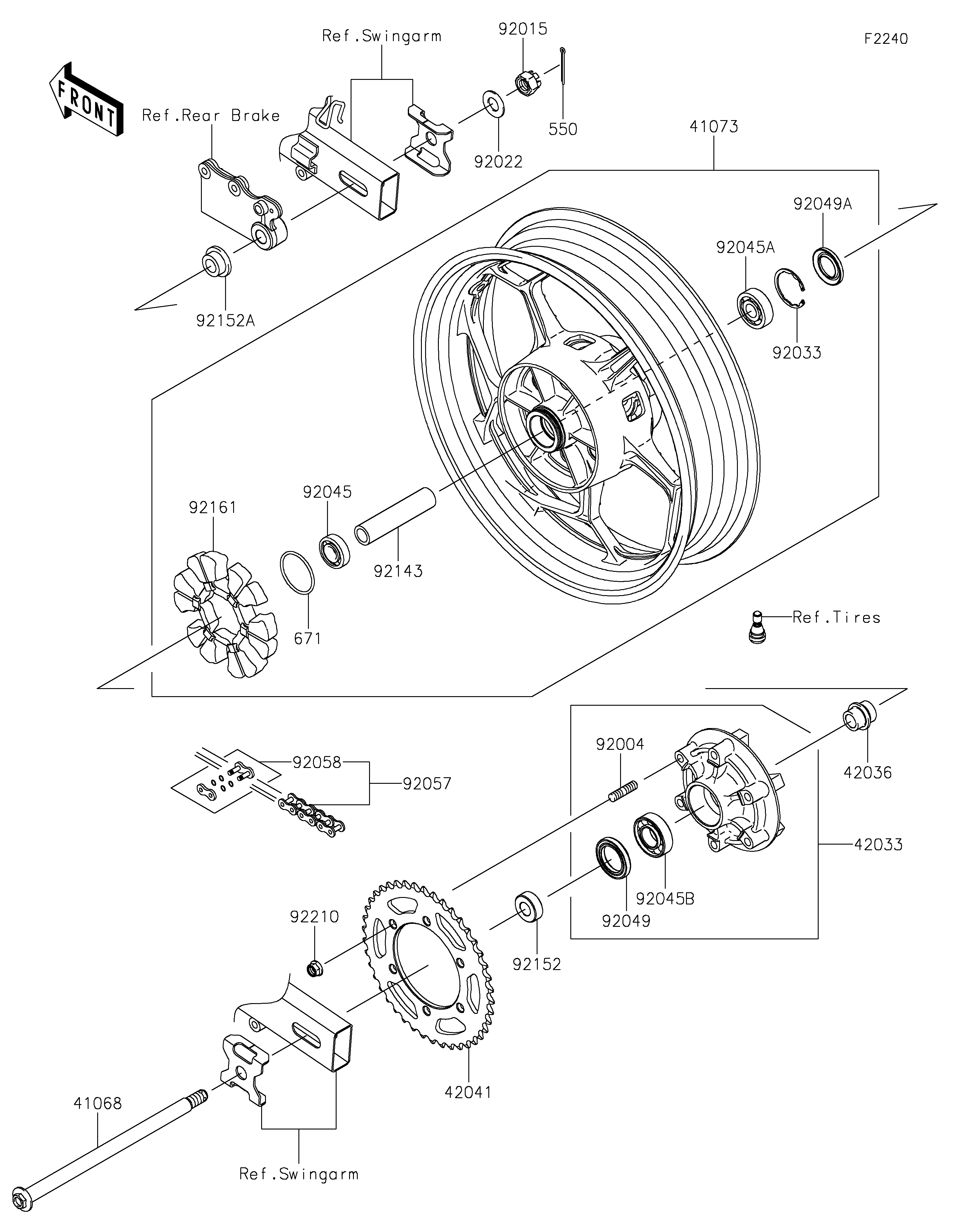 Rear Wheel/Chain Exploded diagrams