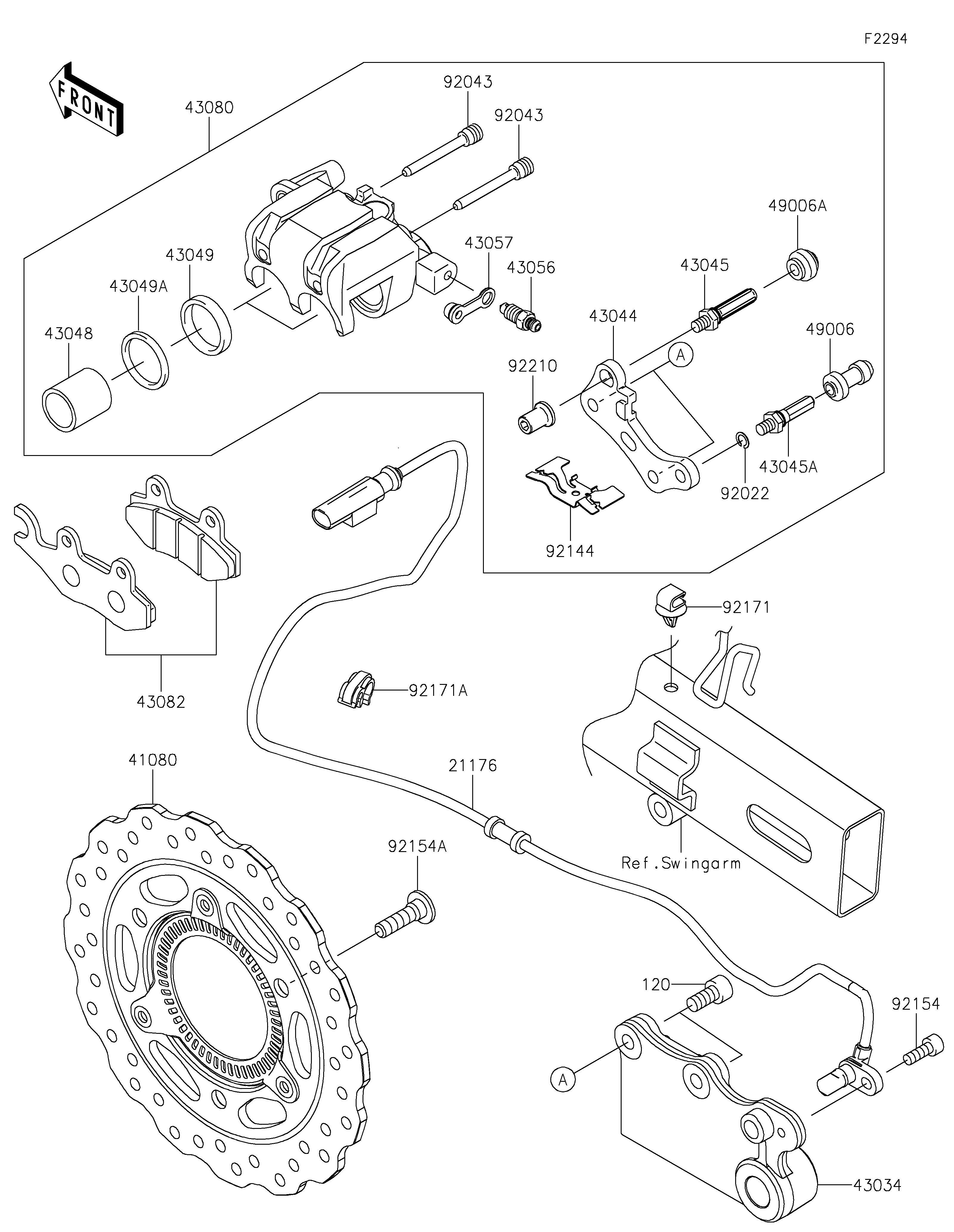 Rear Brake Diagram terurai
