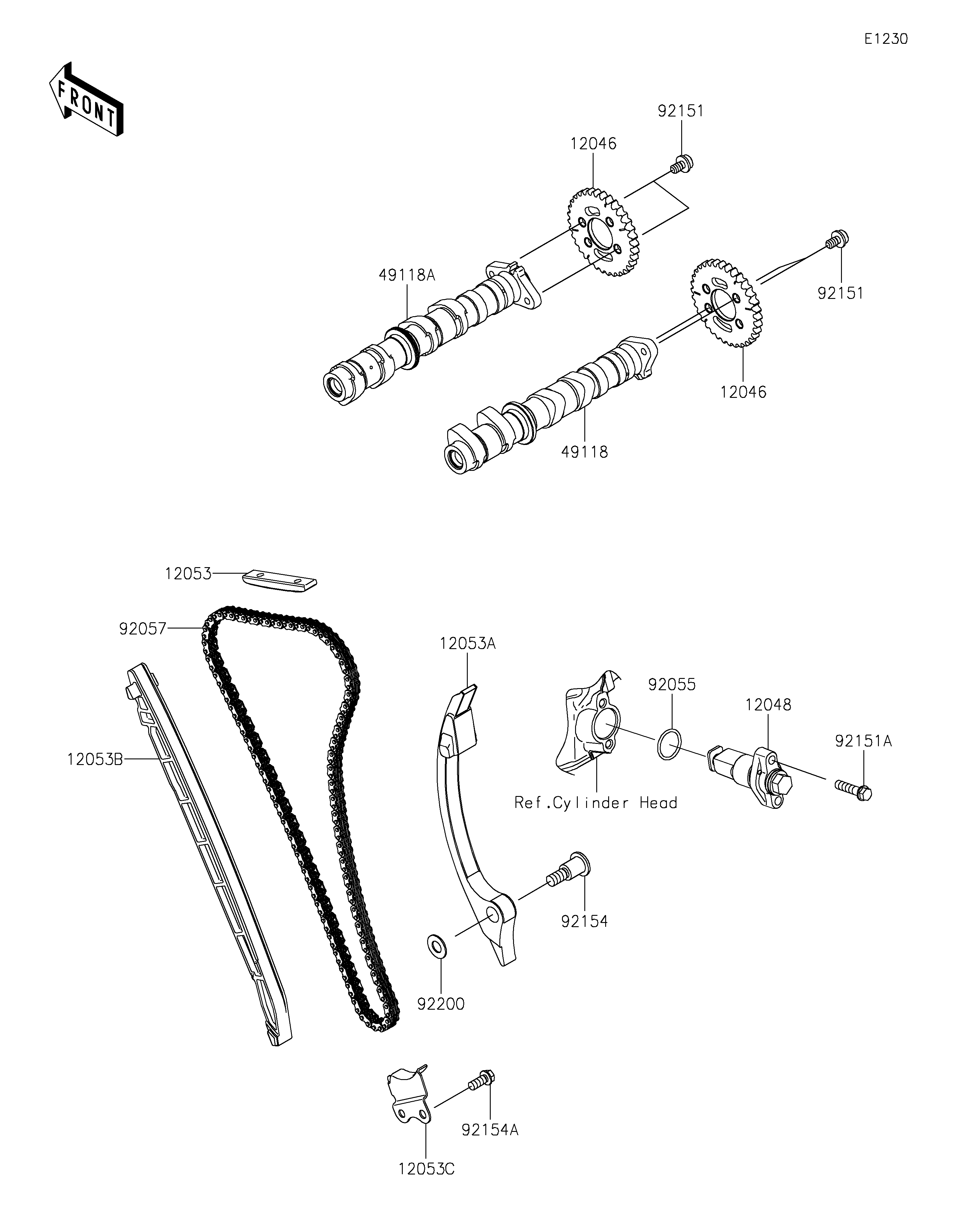 Camshaft(s)/Tensioner ภาพแยกชิ้นส่วน