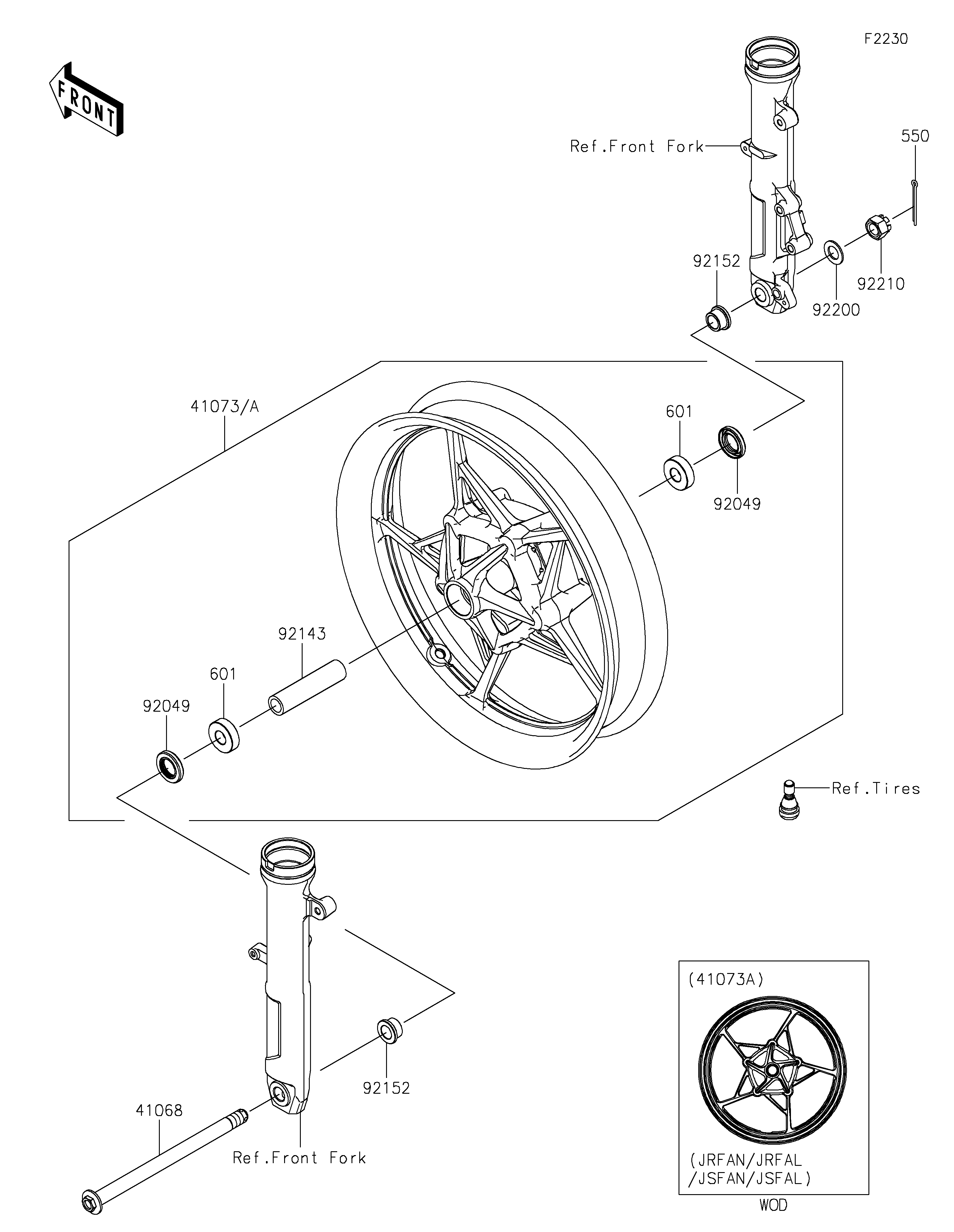 Front Wheel ภาพแยกชิ้นส่วน